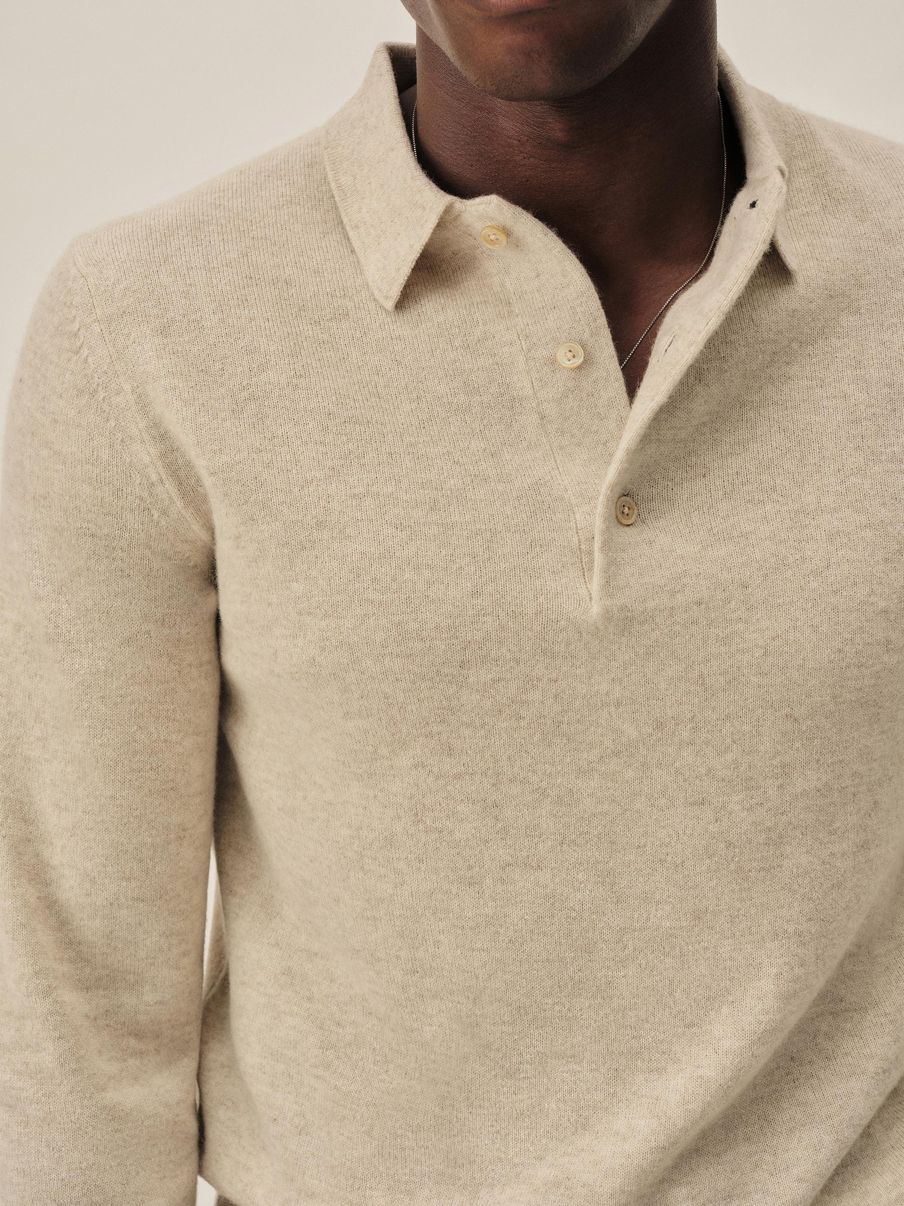 Heather Oat California Cashmere Polo - Image 4