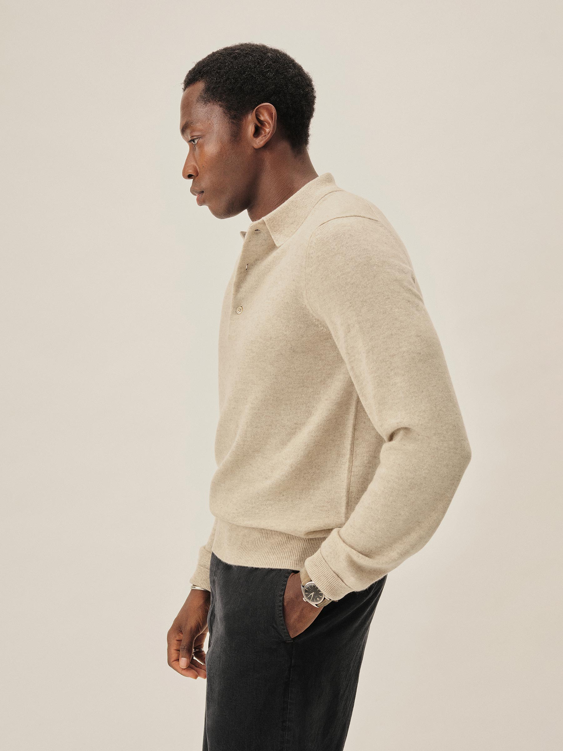 Heather Oat California Cashmere Polo - Image 5