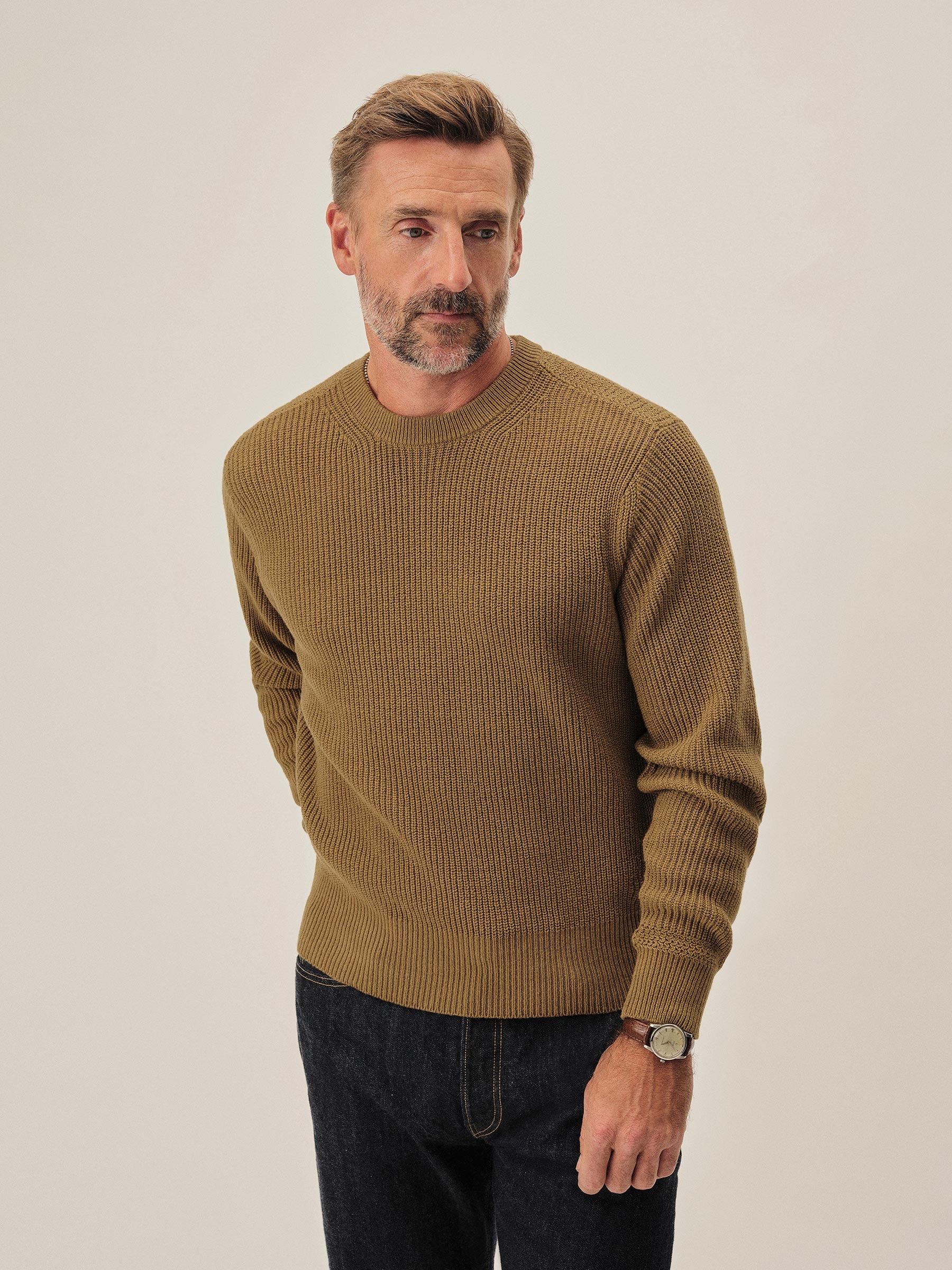 Alternative view of British Khaki Seafarer Cotton Rib Crew