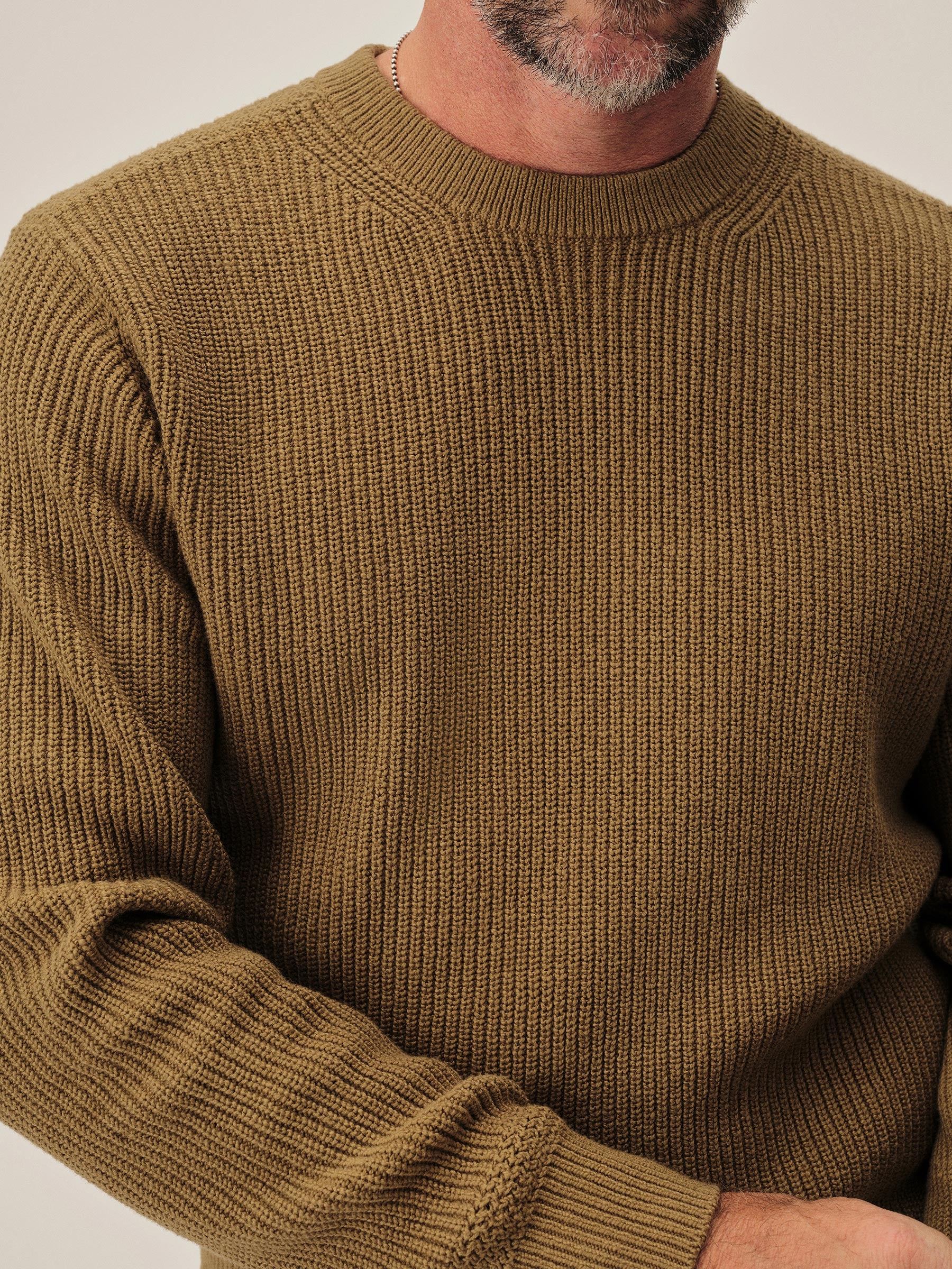 British Khaki Seafarer Cotton Rib Crew - Image 3