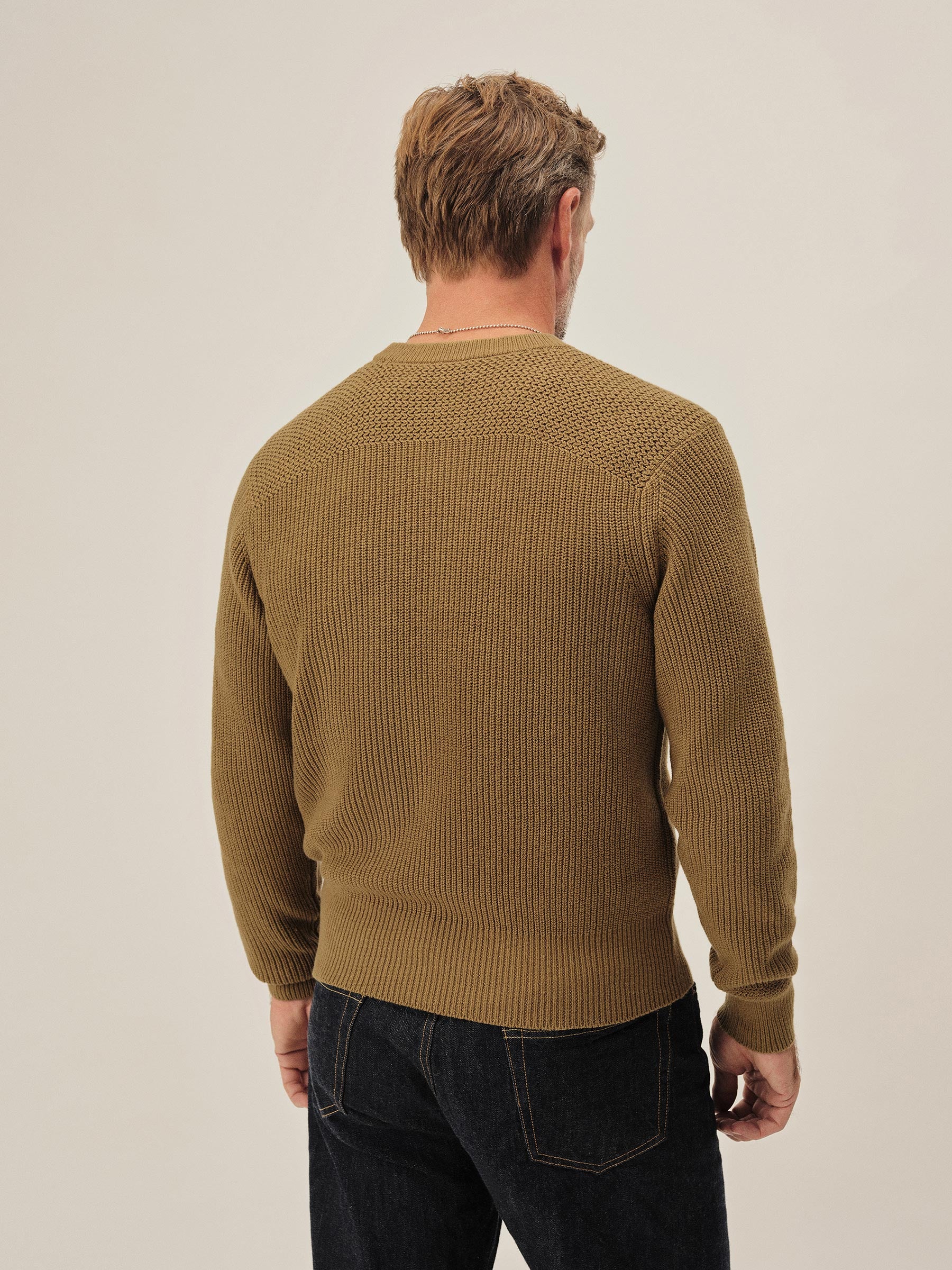 British Khaki Seafarer Cotton Rib Crew - Image 4