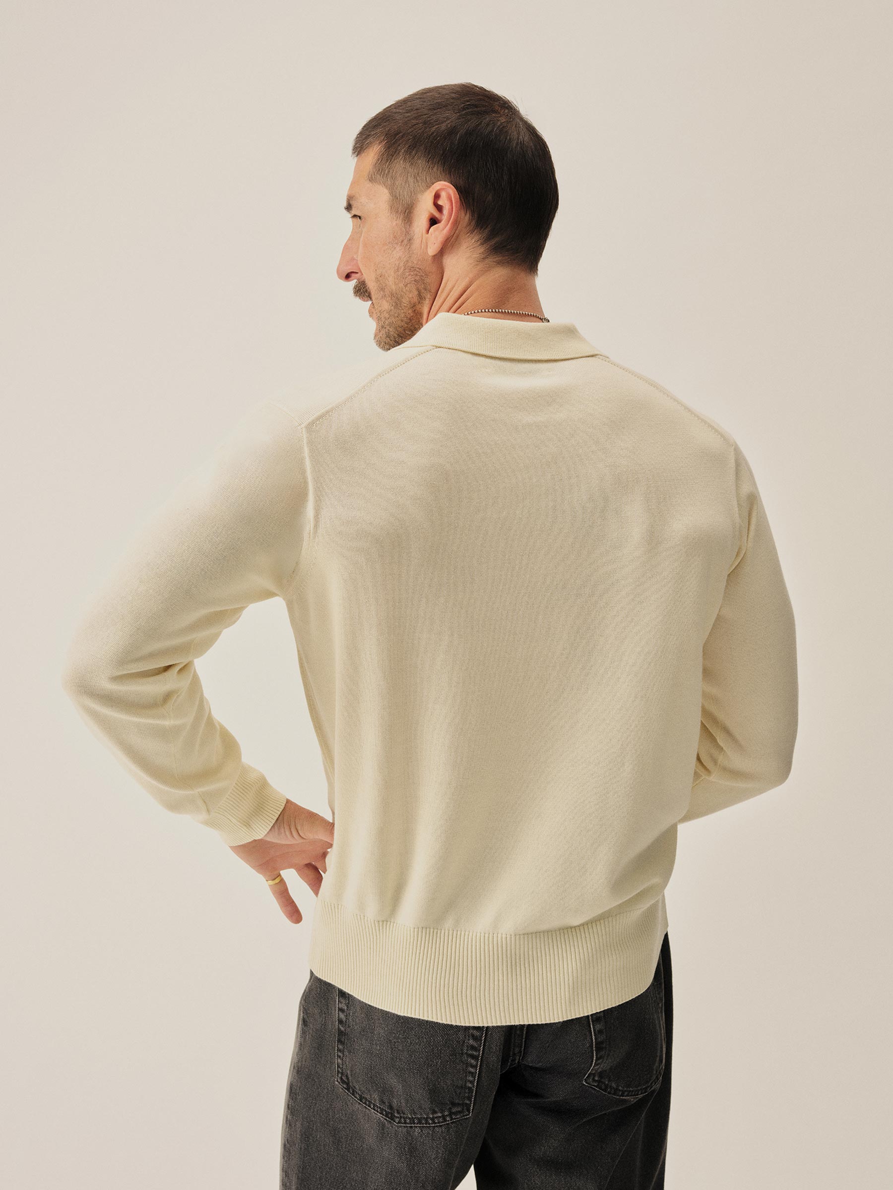 Natural Como Cashmere L/S Polo - Image 5