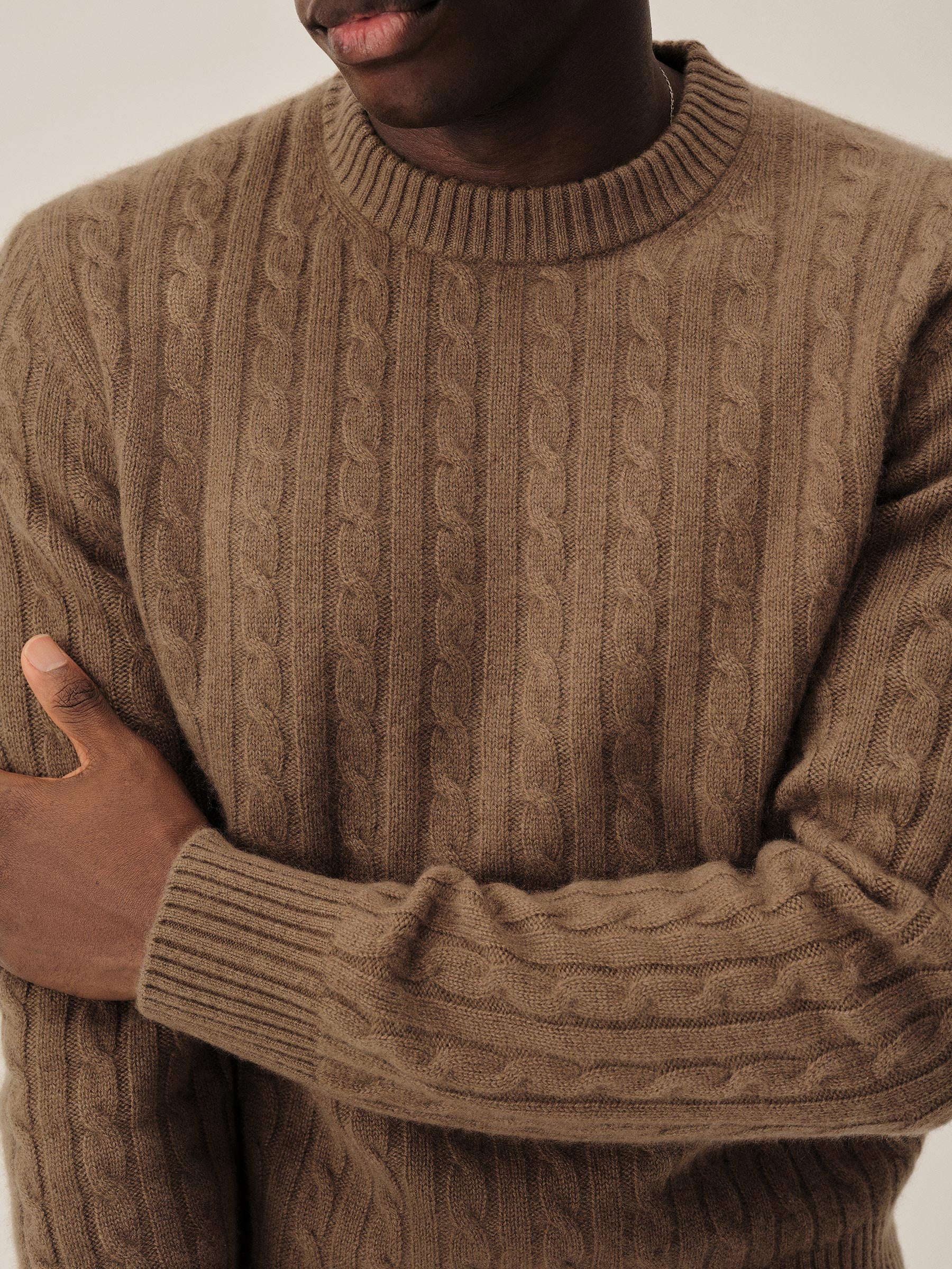 Oak Gall California Cashmere Cable Crew - Image 4