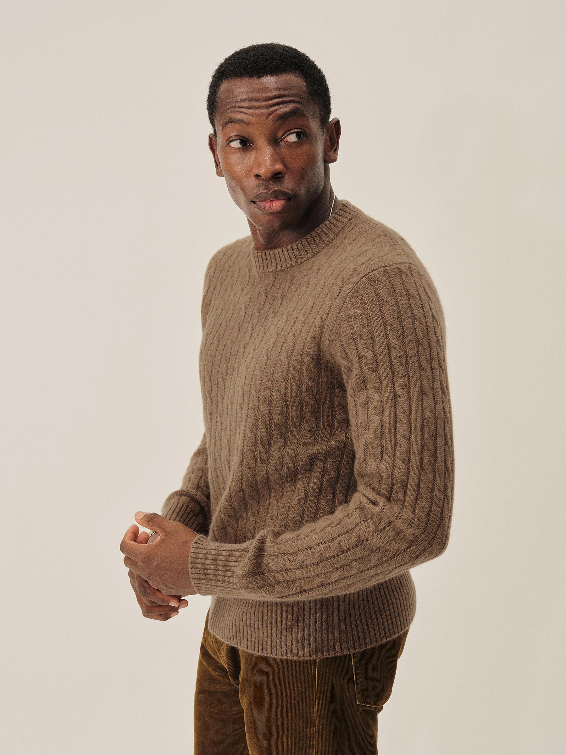 Oak Gall California Cashmere Cable Crew - Image 5