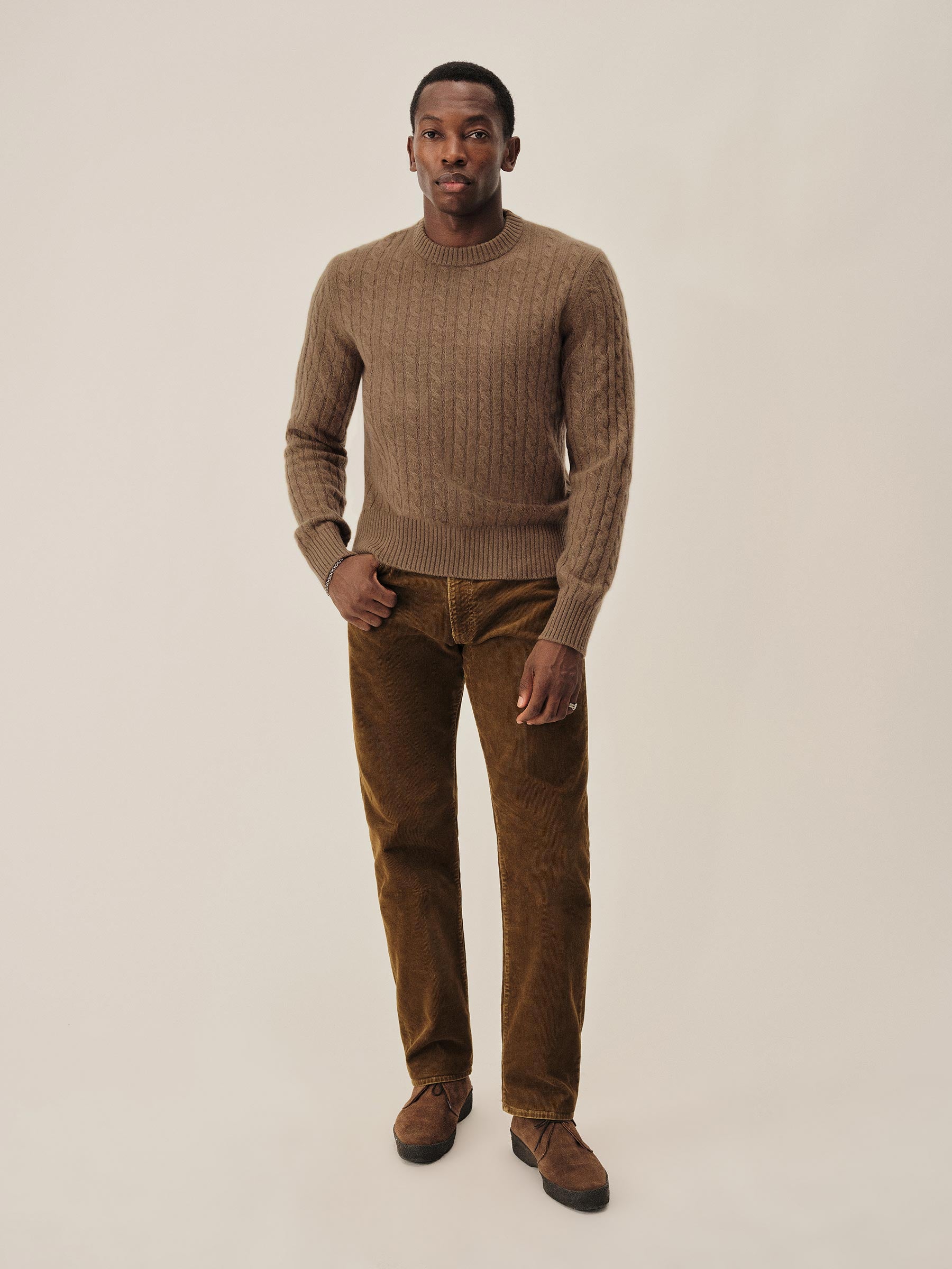 Oak Gall California Cashmere Cable Crew - Image 3