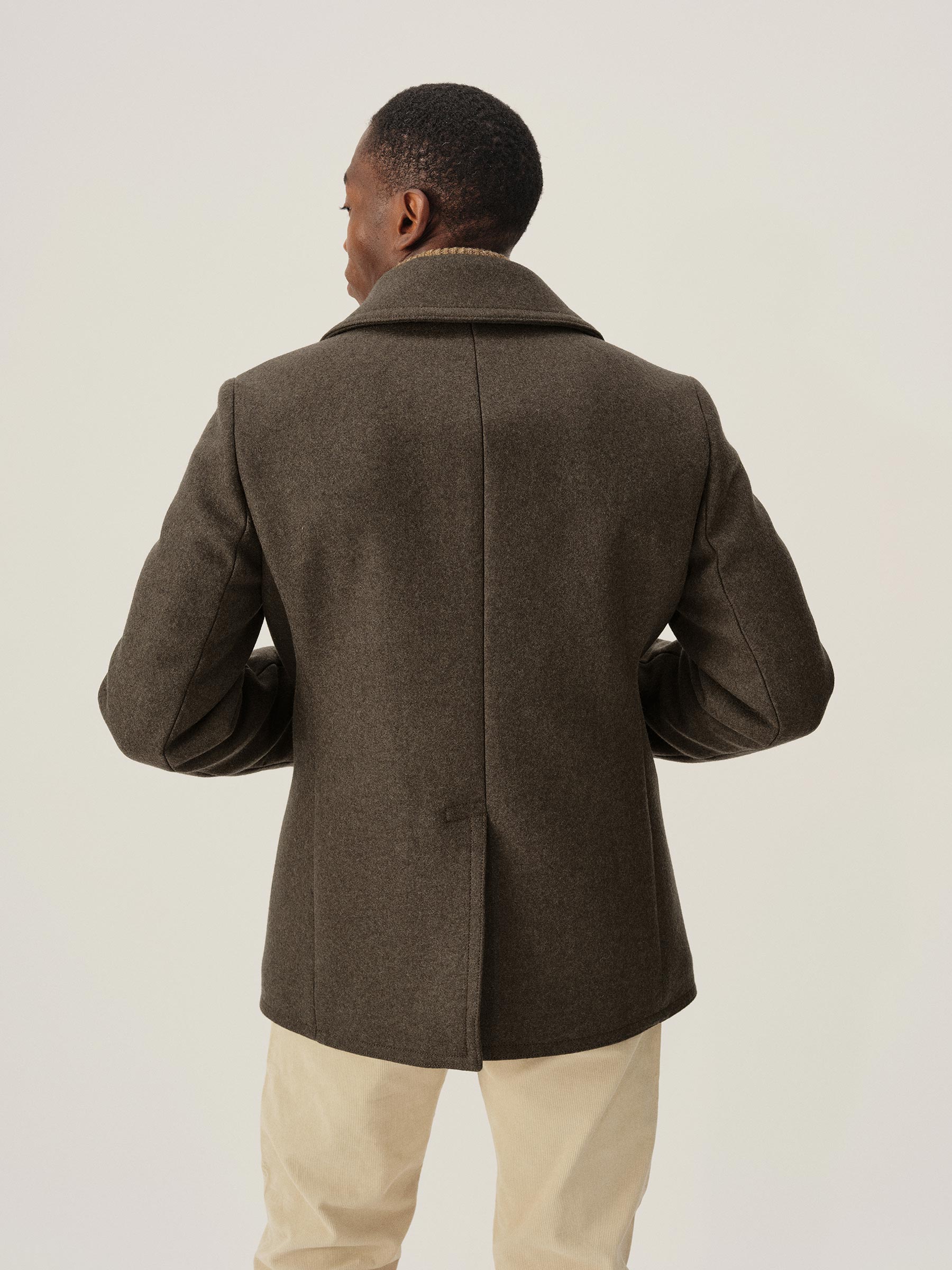 Heather Moss Italian Melton Admiral Peacoat - Image 4