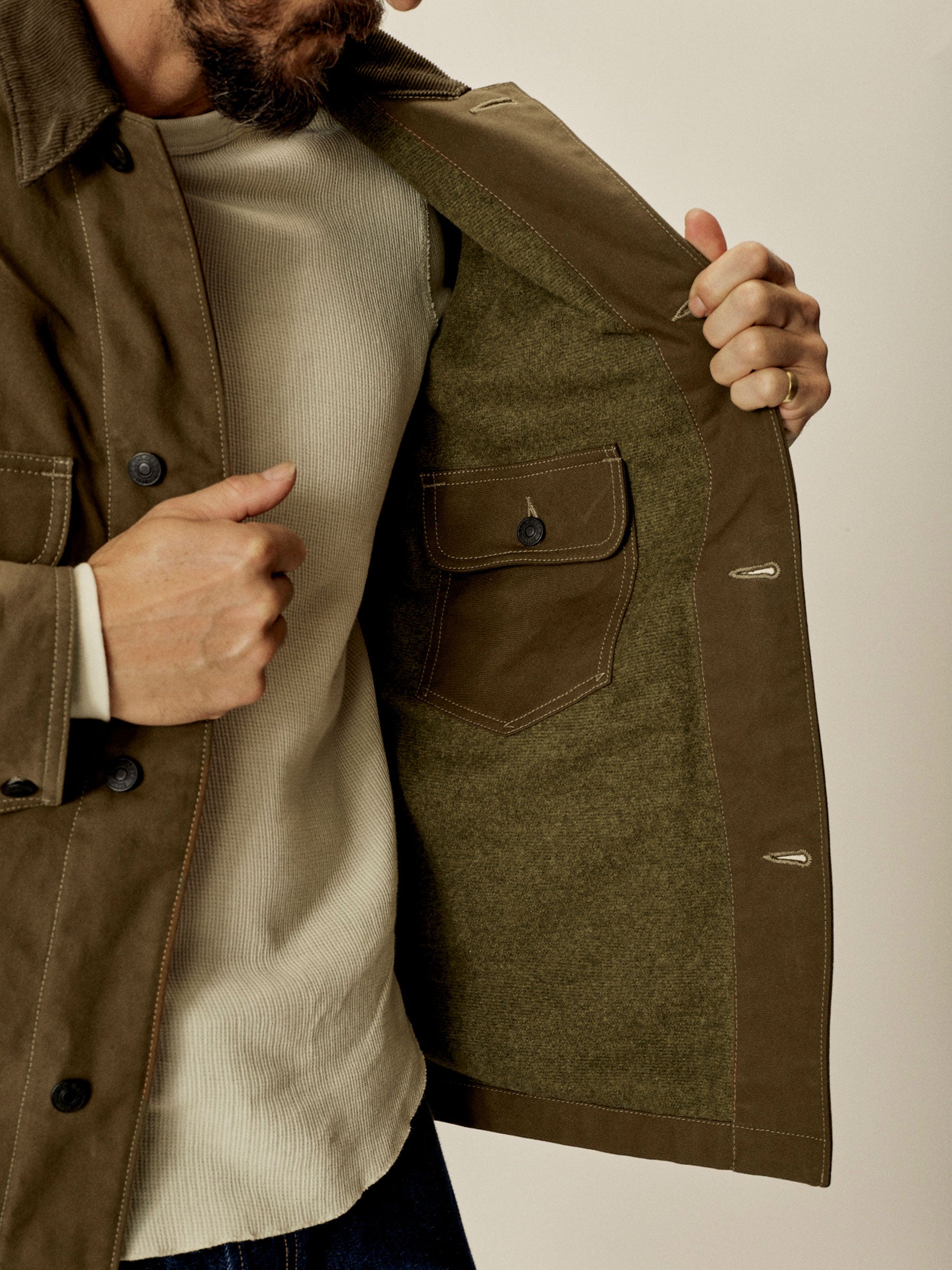 Oarweed Dry Waxed Canvas Highland Jacket - Image 3