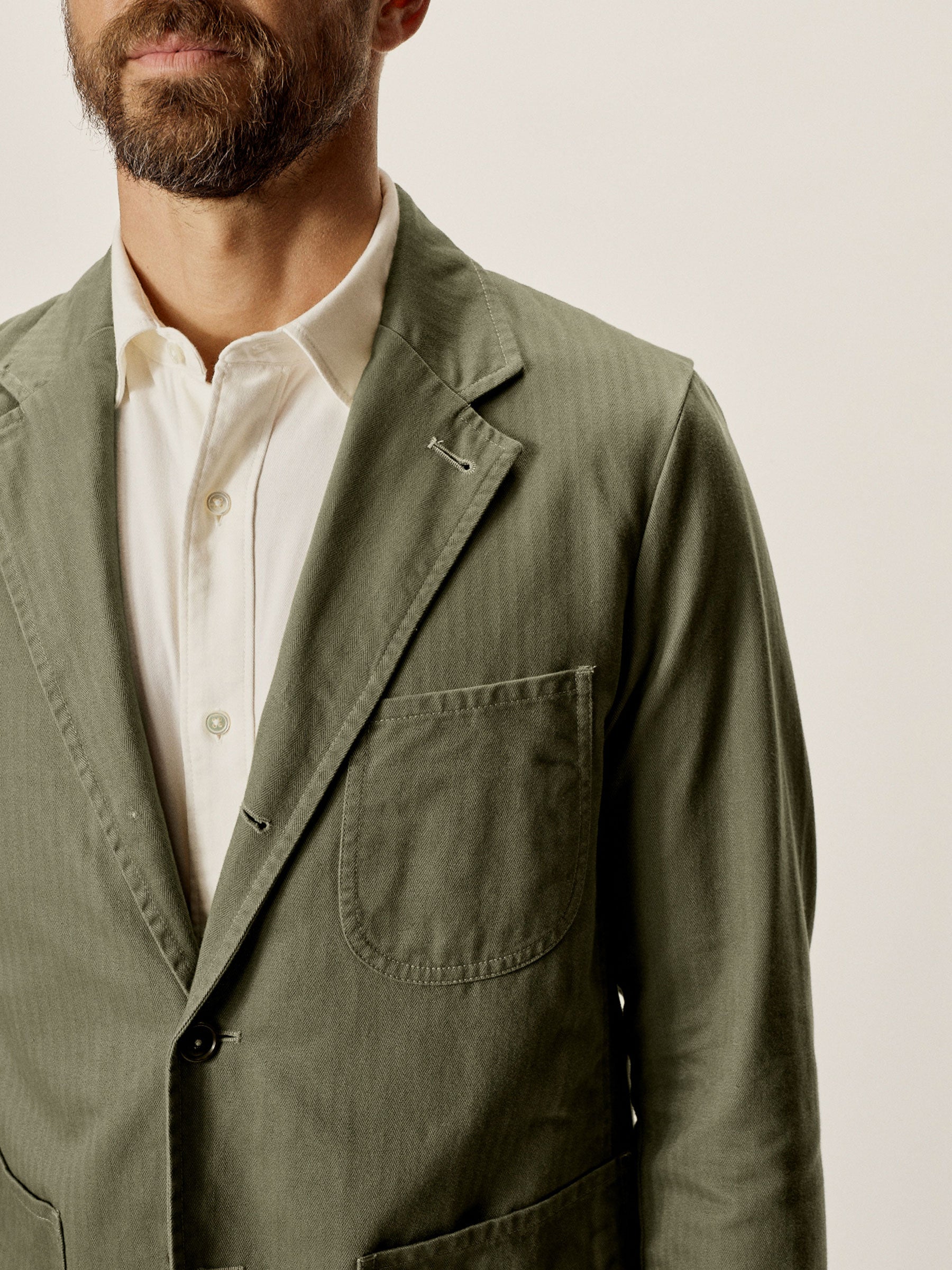 Fatigue Dusty Olive Herringbone Twill Carry-On Jacket - Image 3