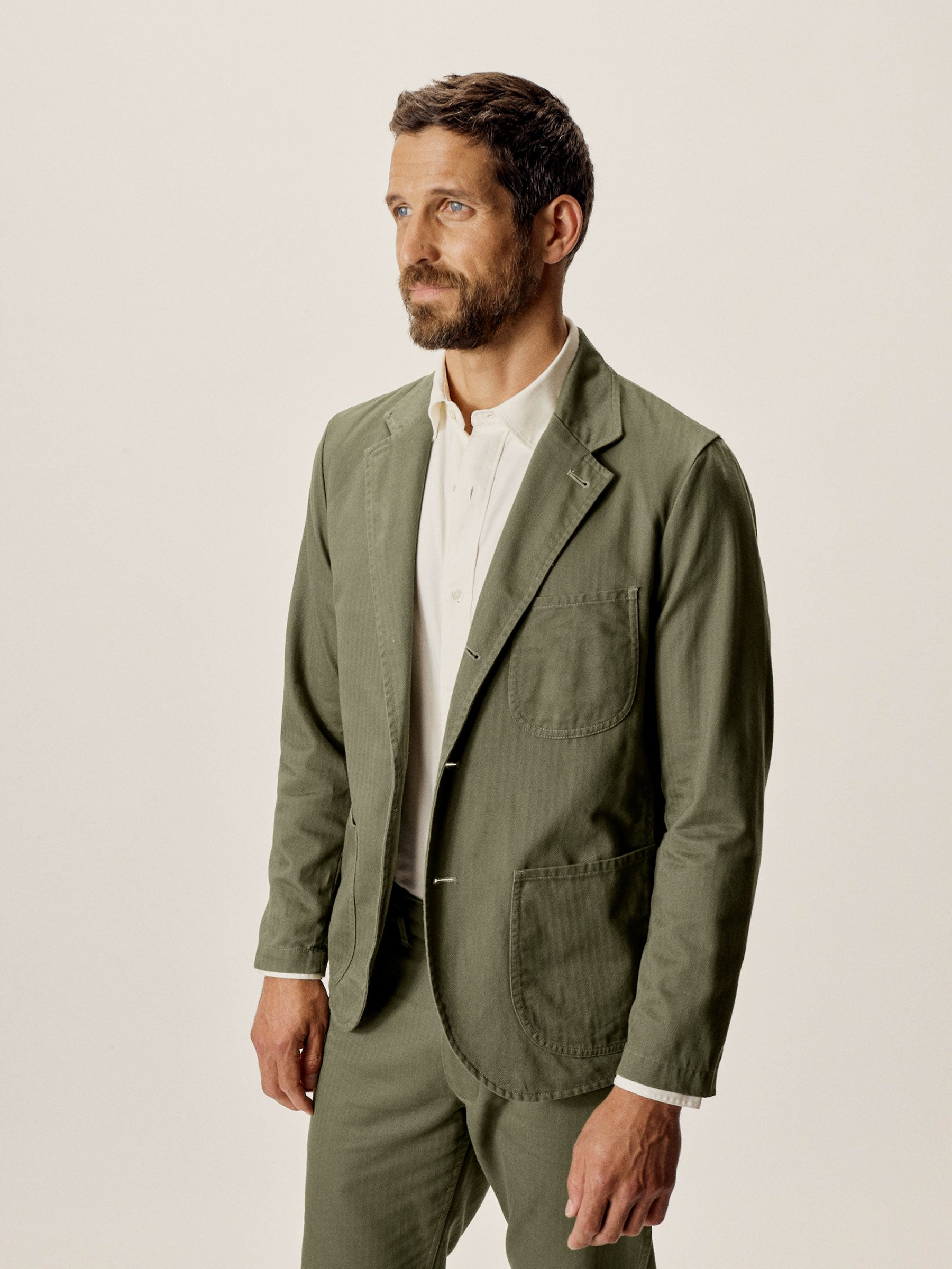 Fatigue Dusty Olive Herringbone Twill Carry-On Jacket - Image 5