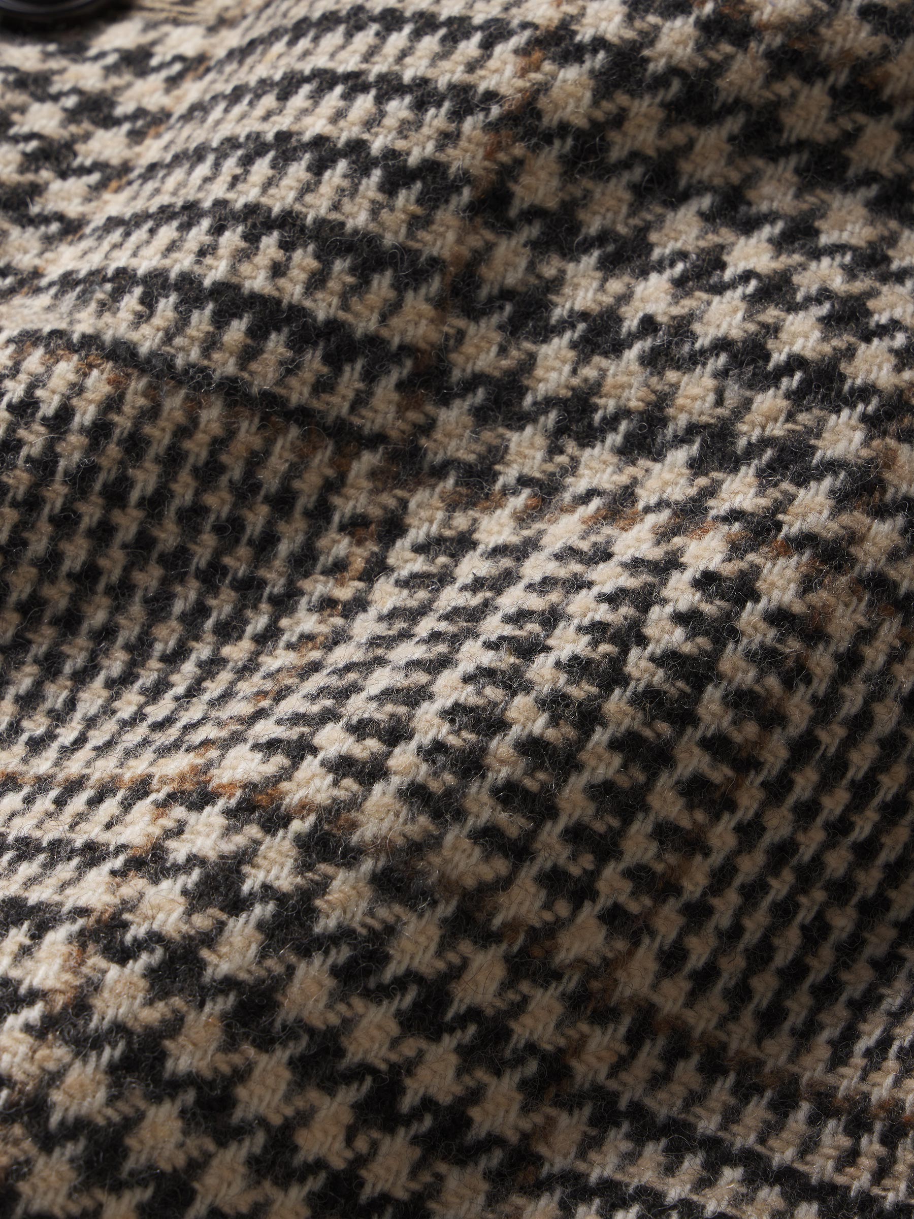 Natural / Black Glen Plaid Donegal Tweed Balmacaan - Image 10