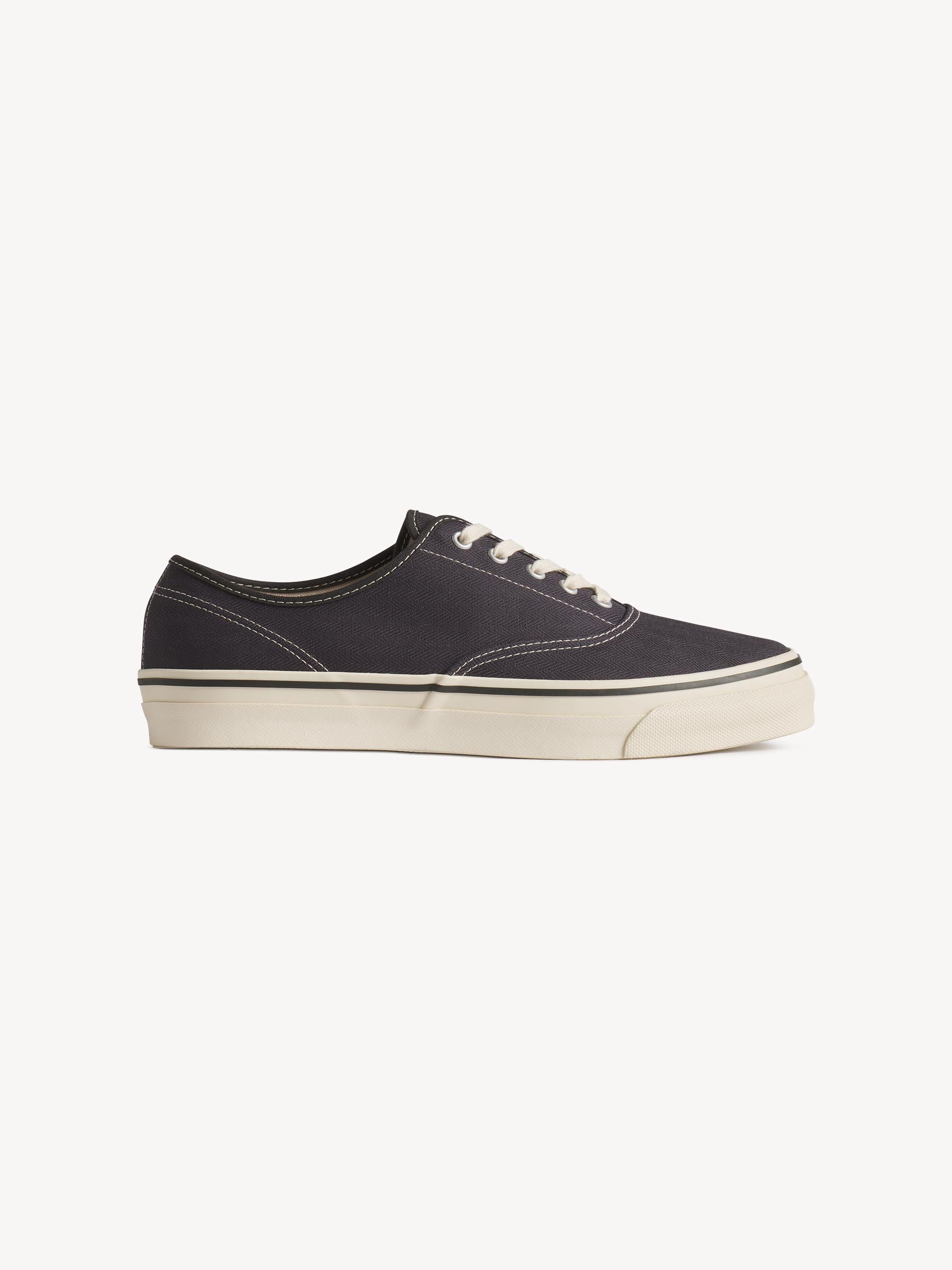 Vintage Navy Herringbone Moonstar Deck Shoe - Image 3