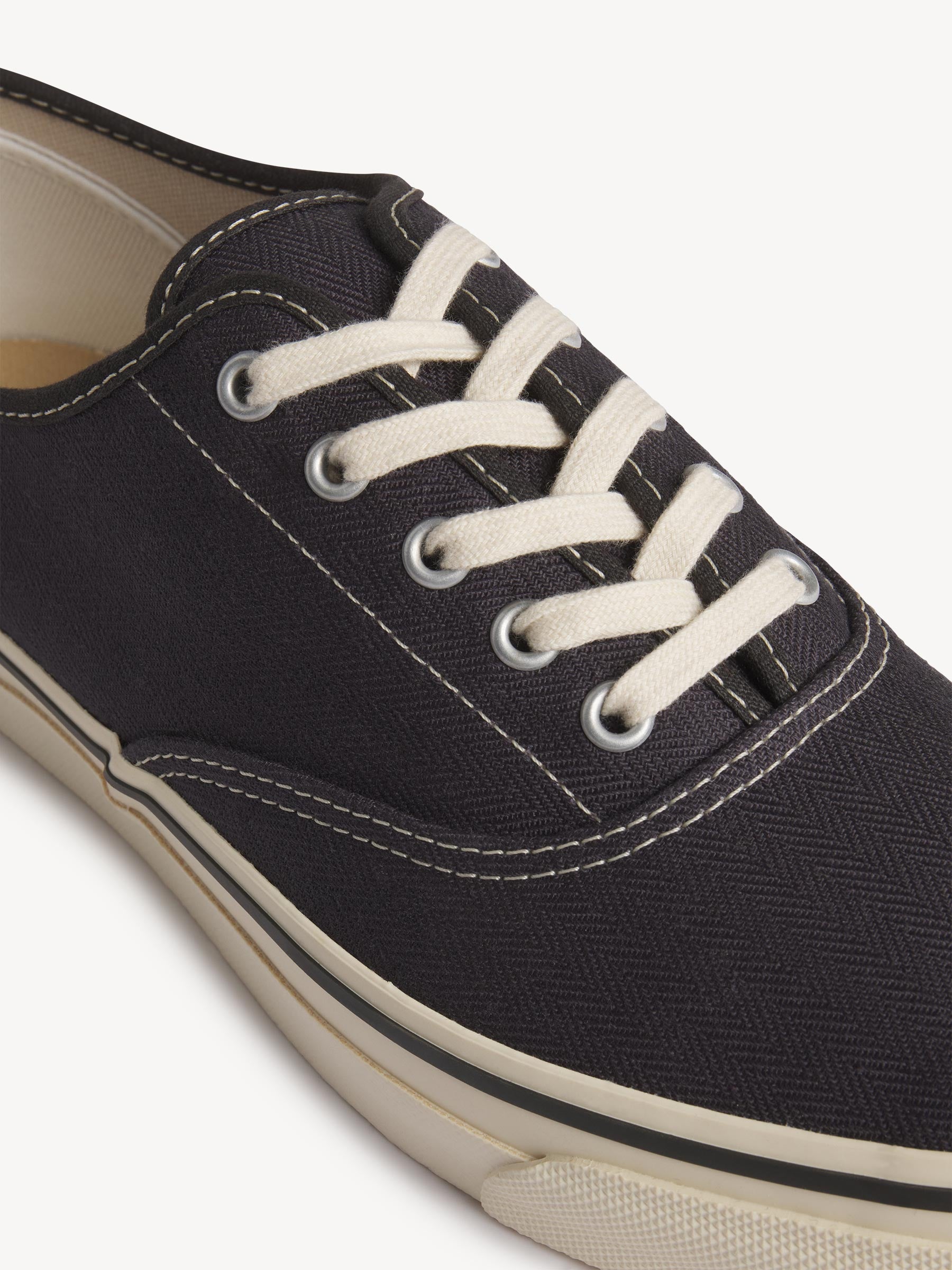 Vintage Navy Herringbone Moonstar Deck Shoe - Image 5