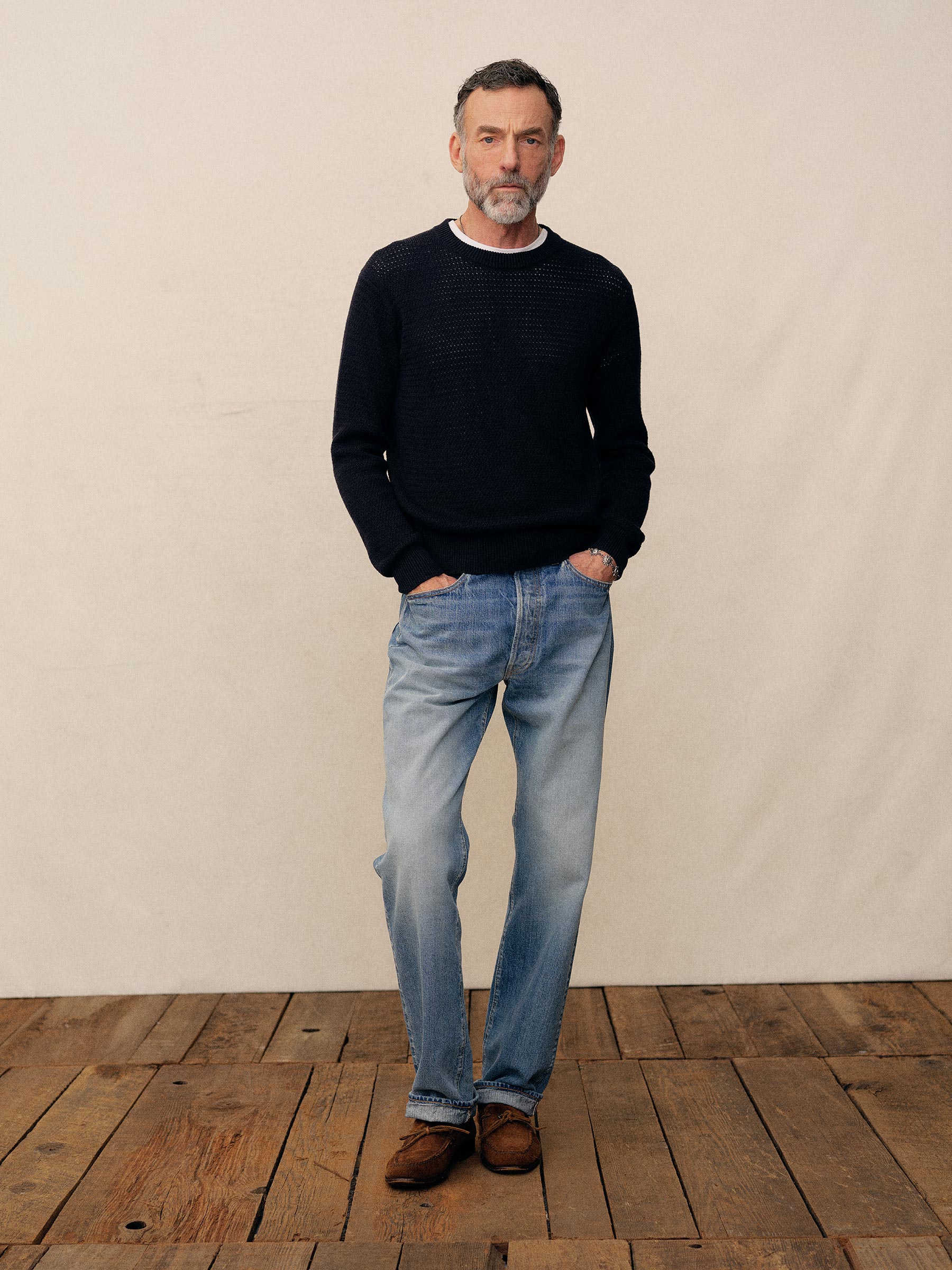 Dark Navy Rope-Knit Yuma Hemp Crew - Image 3