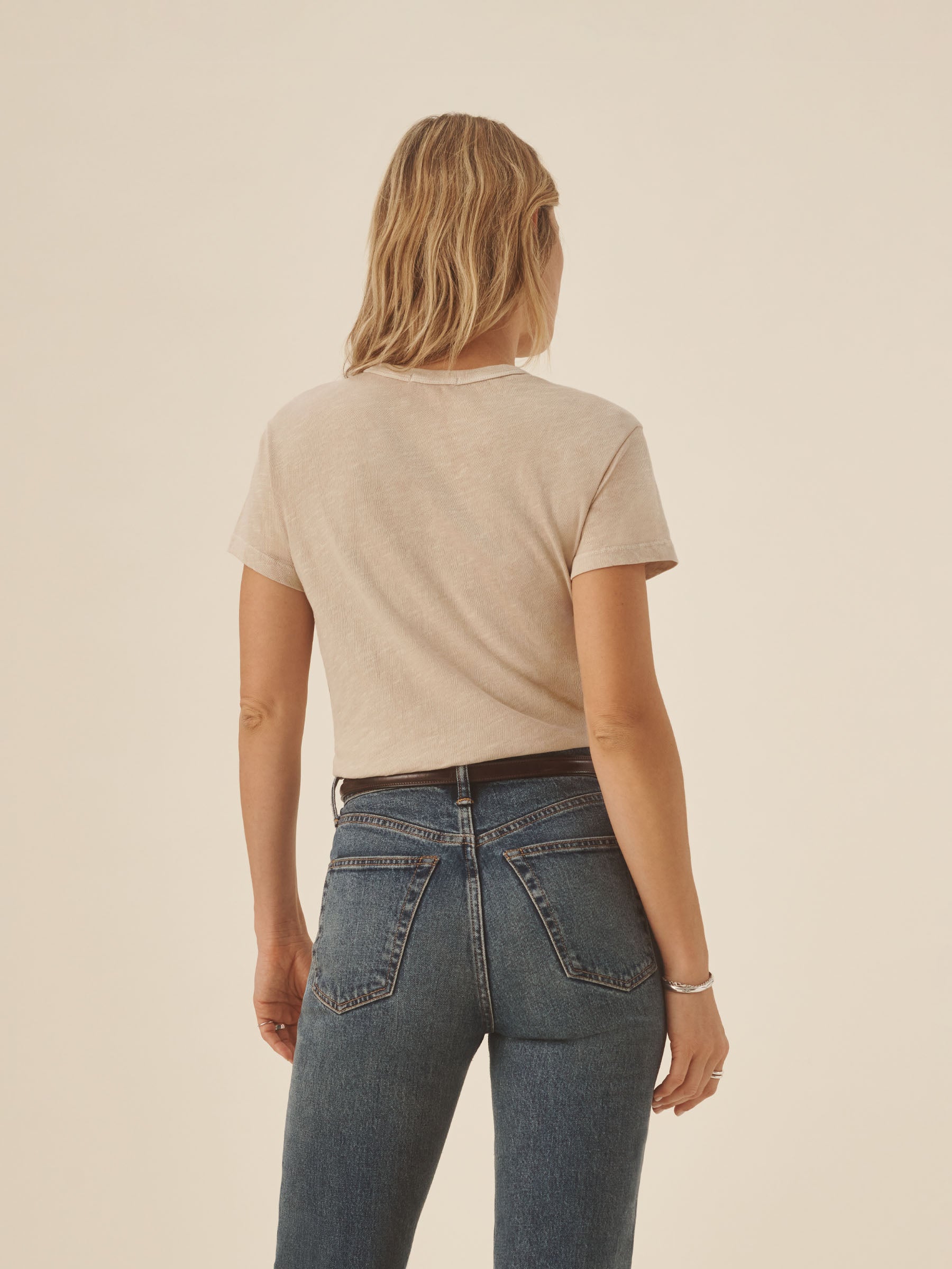 Macadamia Venice Wash Slub Easy Crew - Image 3