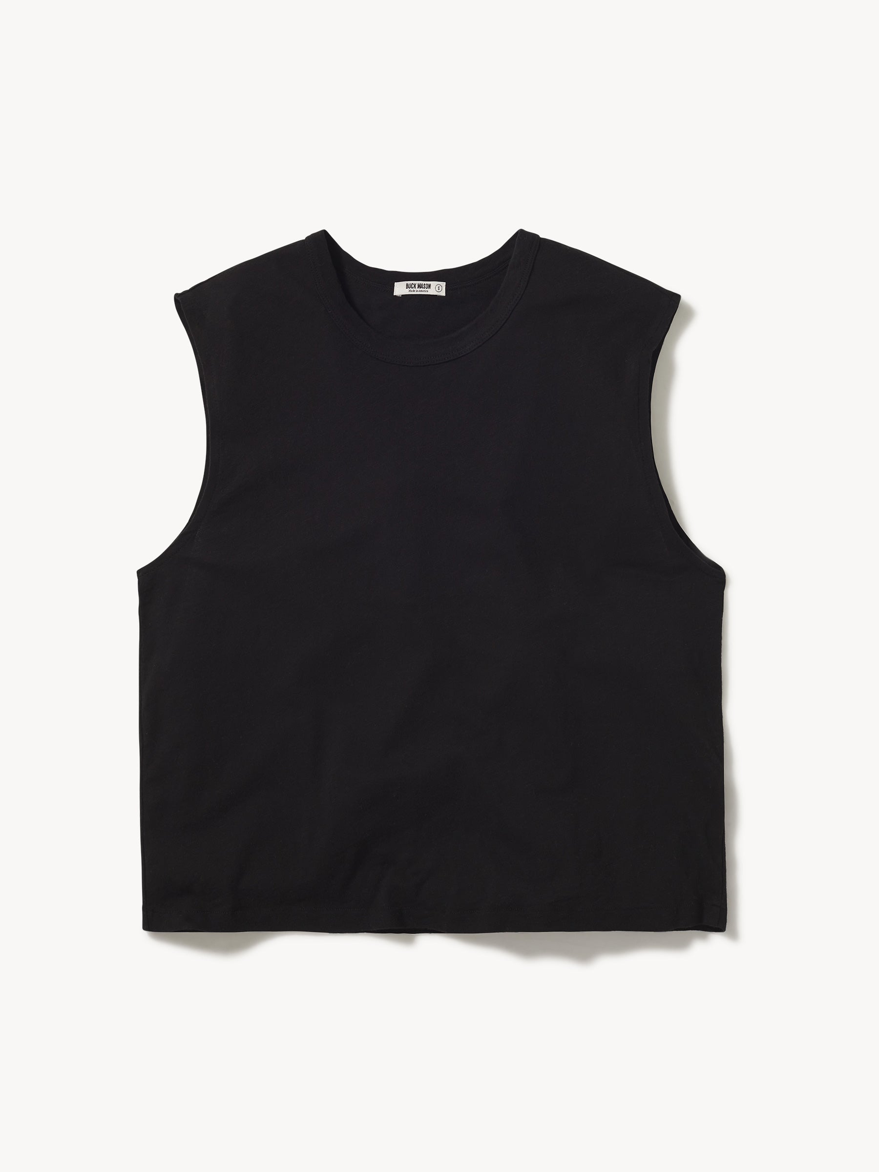 Black Slub Muscle Tank
