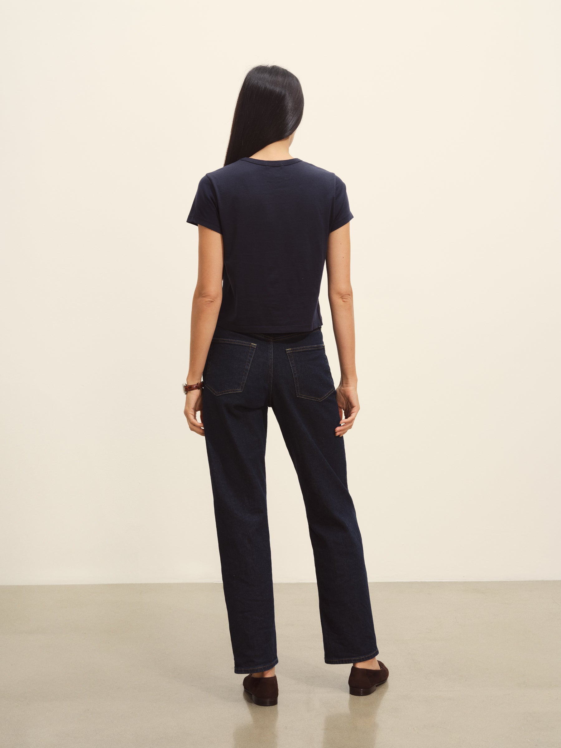 Dark Navy Pima Boxy Crew - Image 6