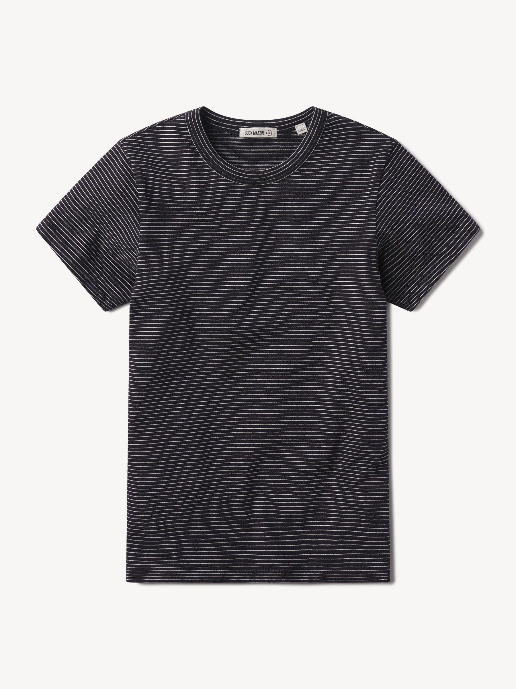 Navy/Natural Seaport Stripe Slim Crew