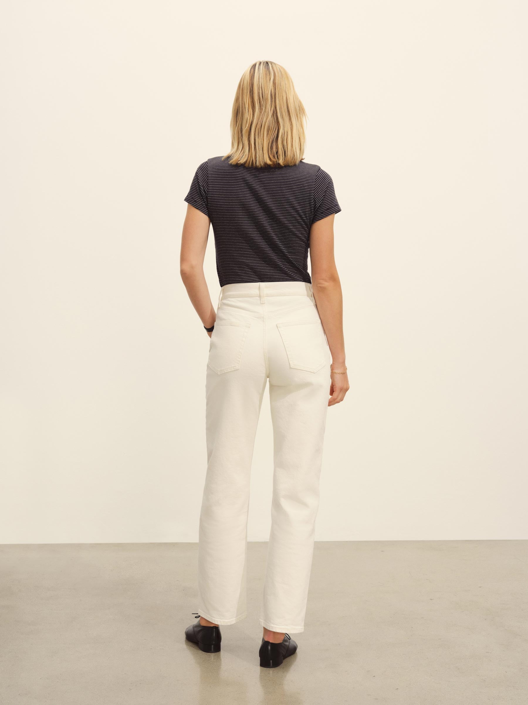 Navy/Natural Seaport Stripe Slim Crew - Image 4