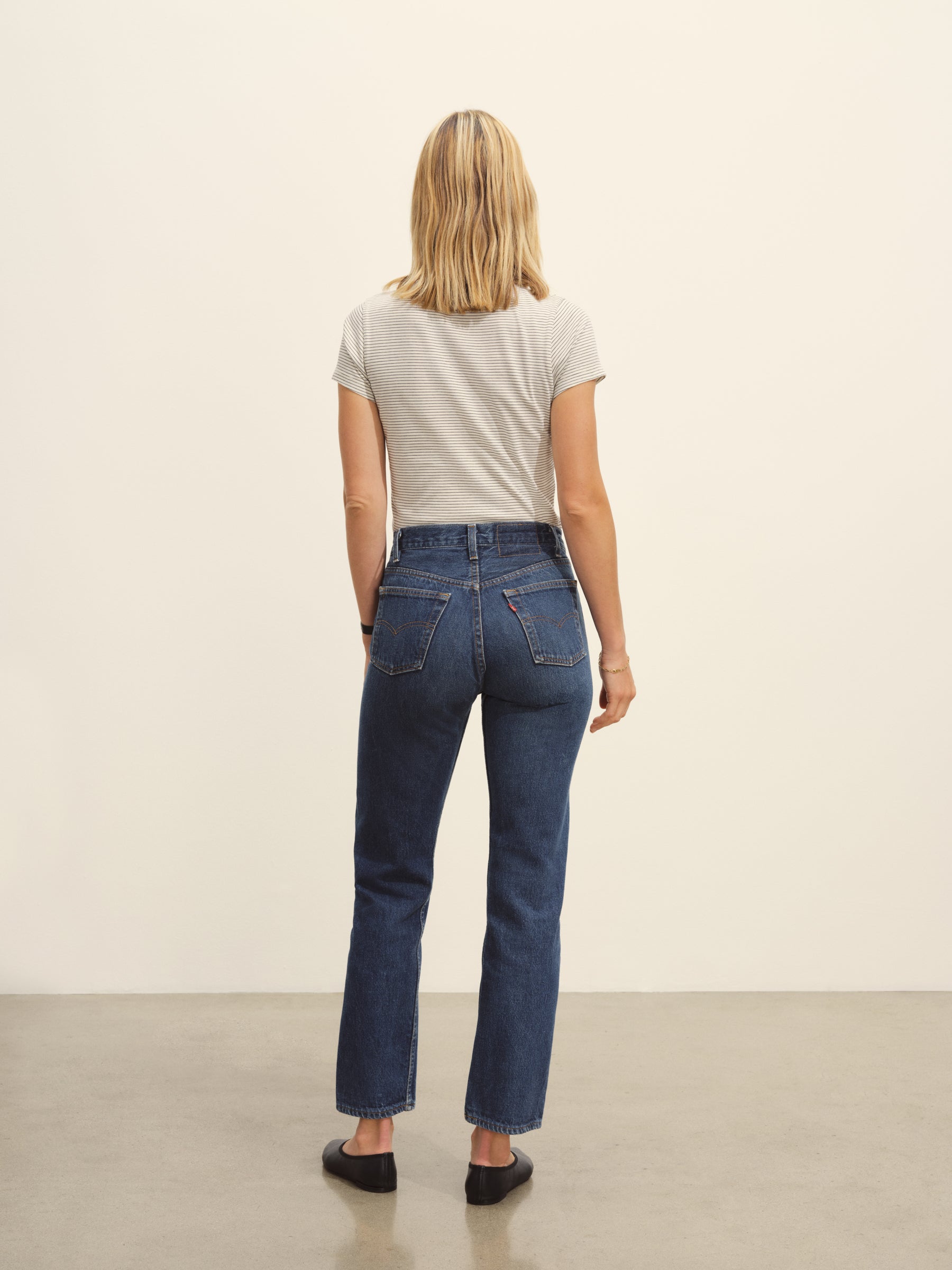 Natural/Black Seaport Stripe Slim Crew - Image 6