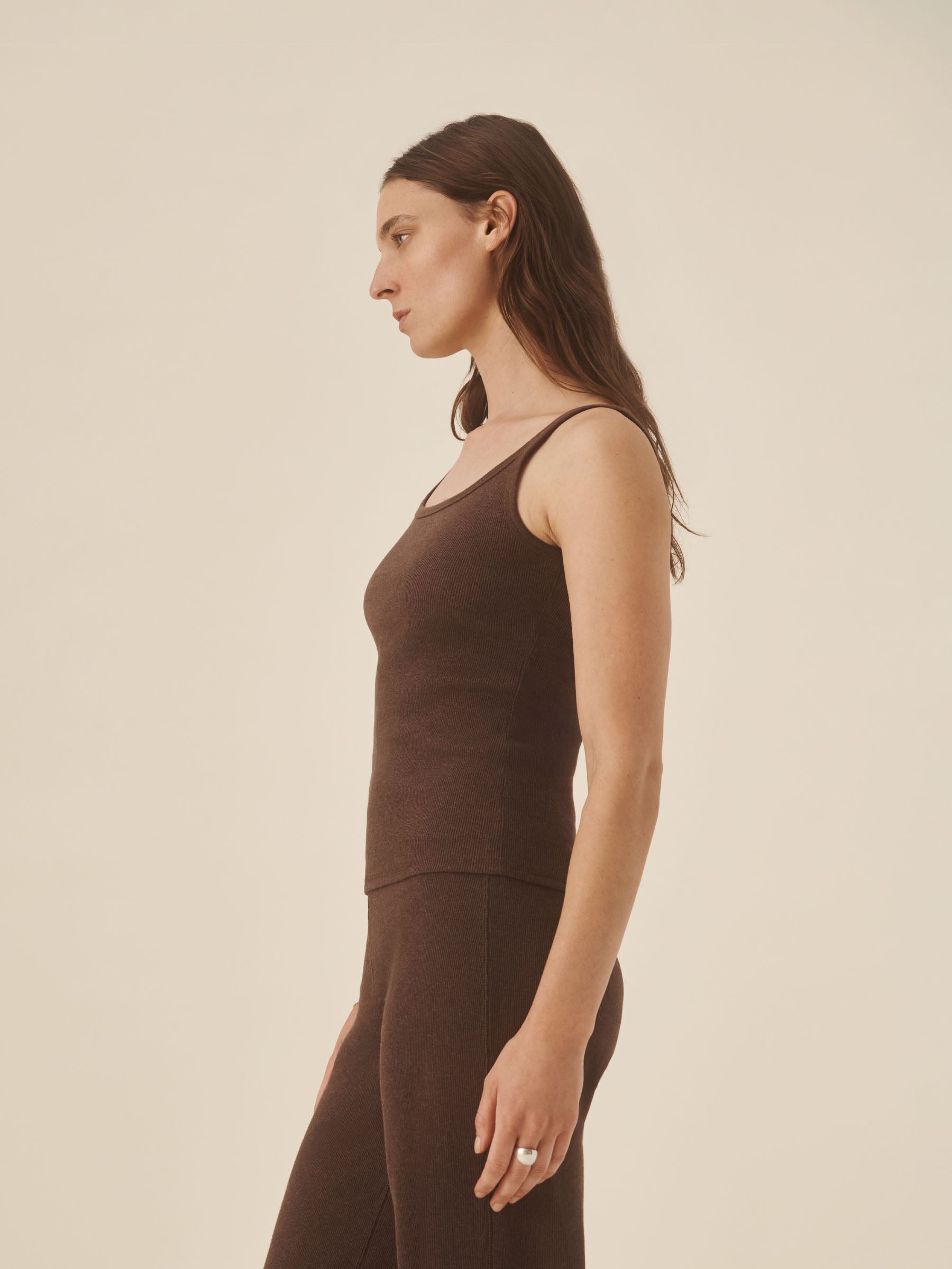 Marled Chestnut Surplus Rib Scoop Neck Tank - Image 3