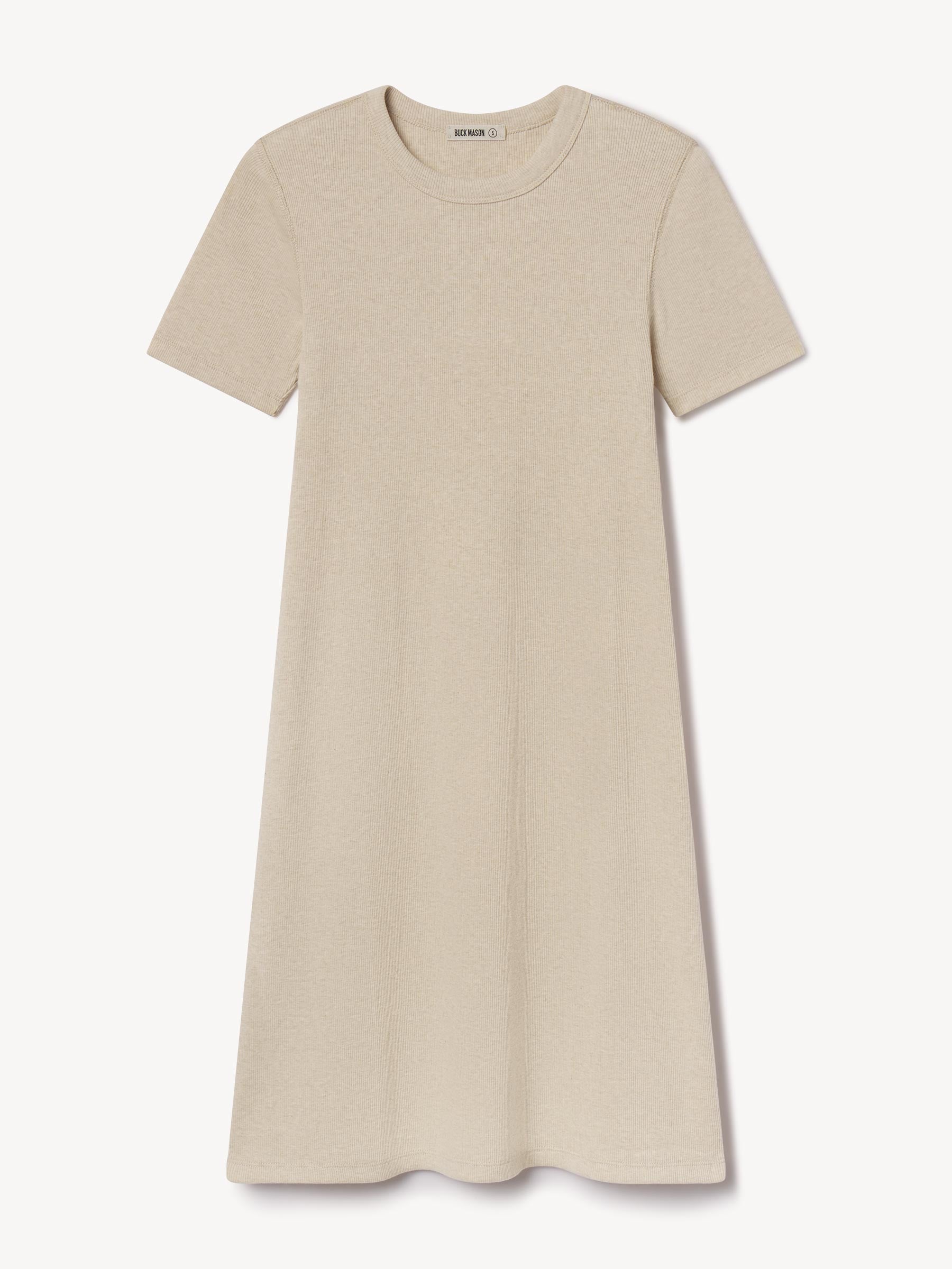 Marled Birchwood Surplus Rib Mini Tee Dress