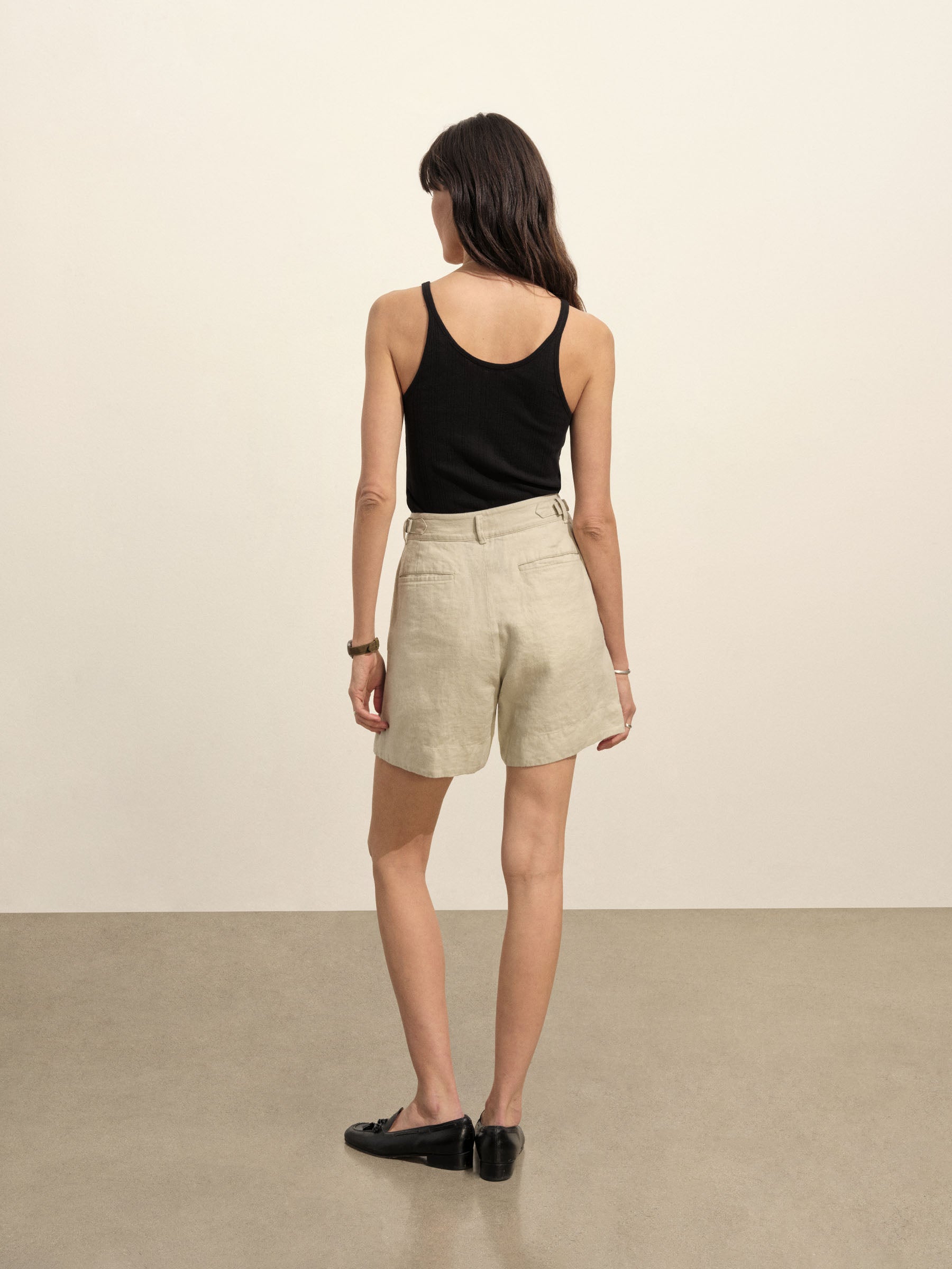 Soft Sand Riviera Linen Pleated Short - Image 6
