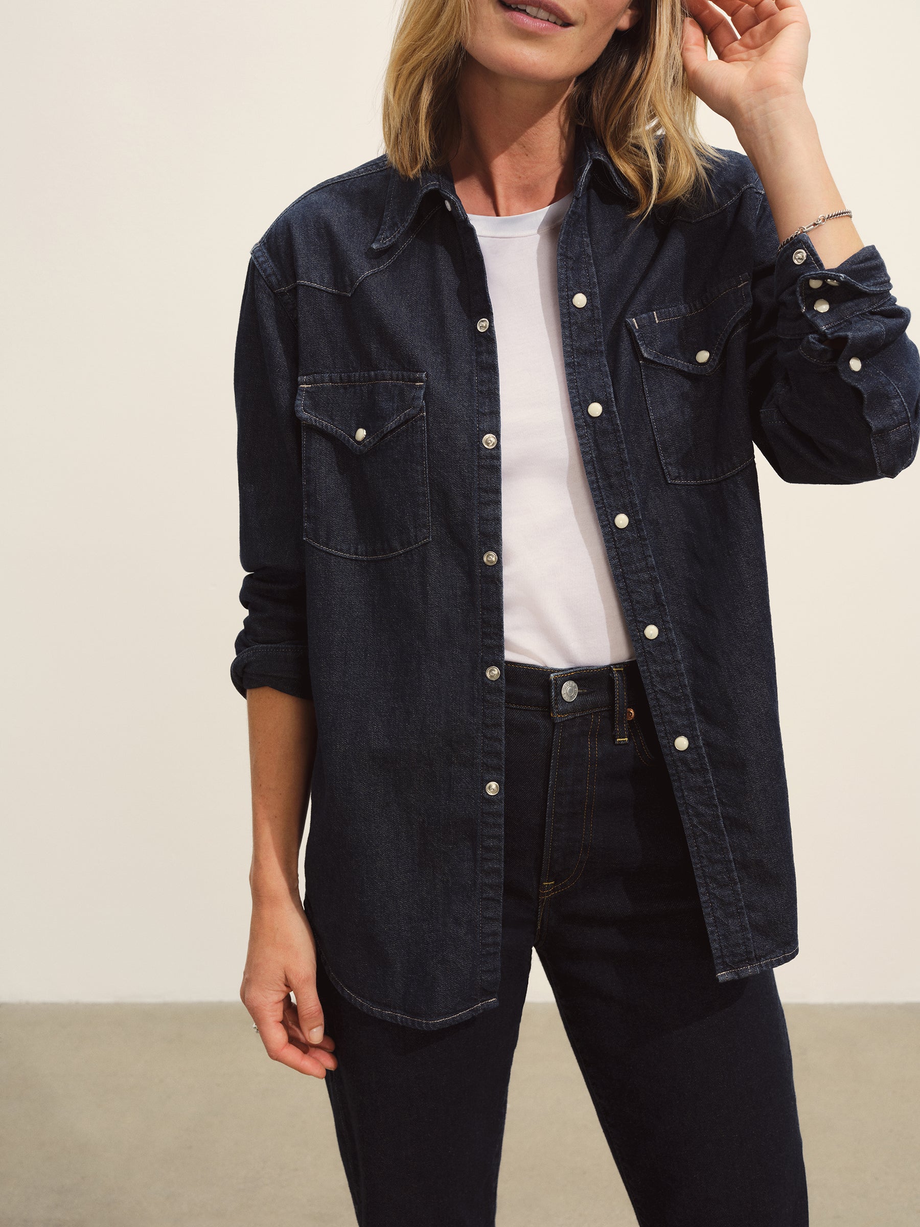 D025 Nep Denim Western Shirt - Image 4