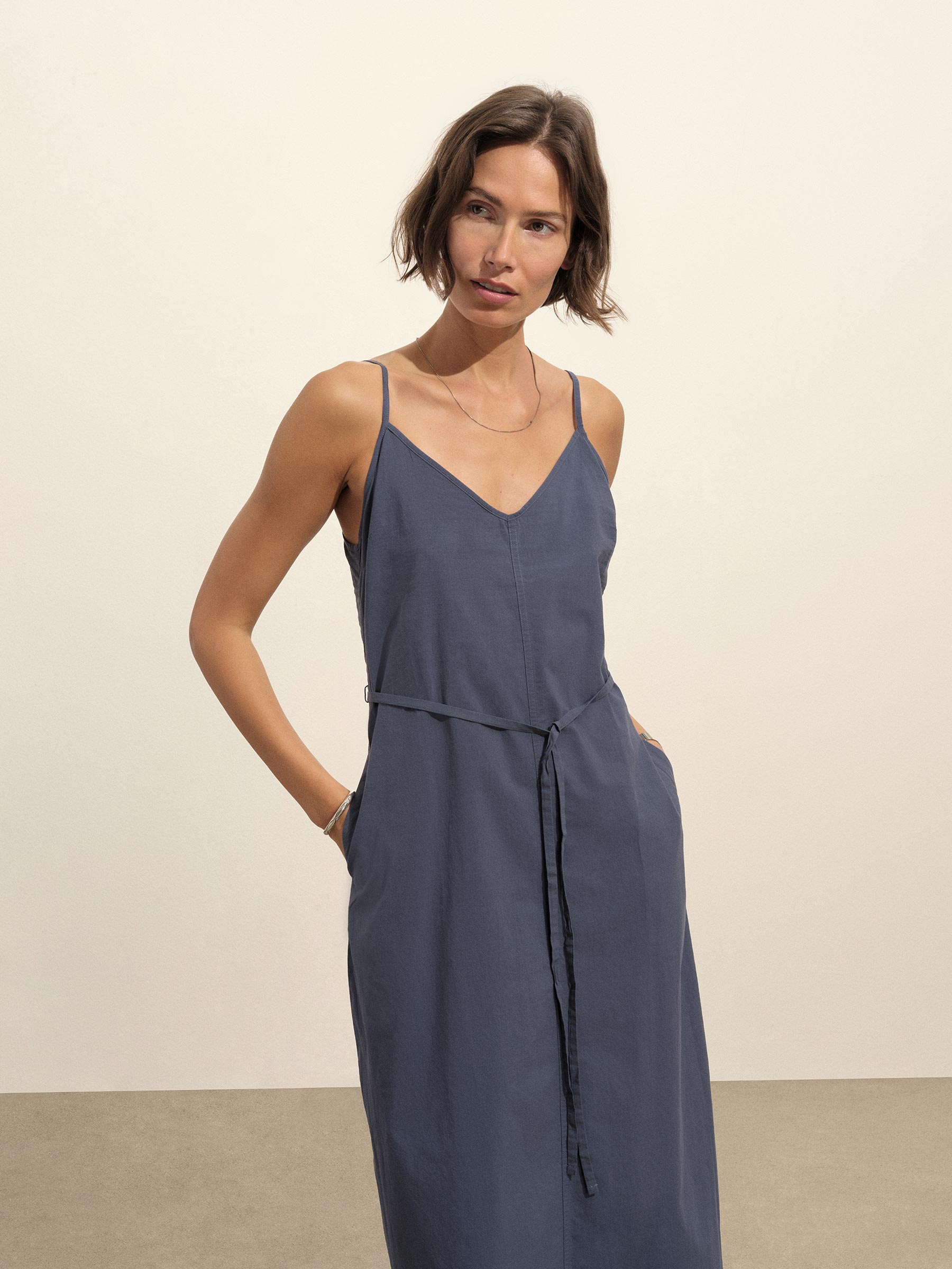 Bay Blue Mainstay Cotton Maxi Slip Dress - Image 3