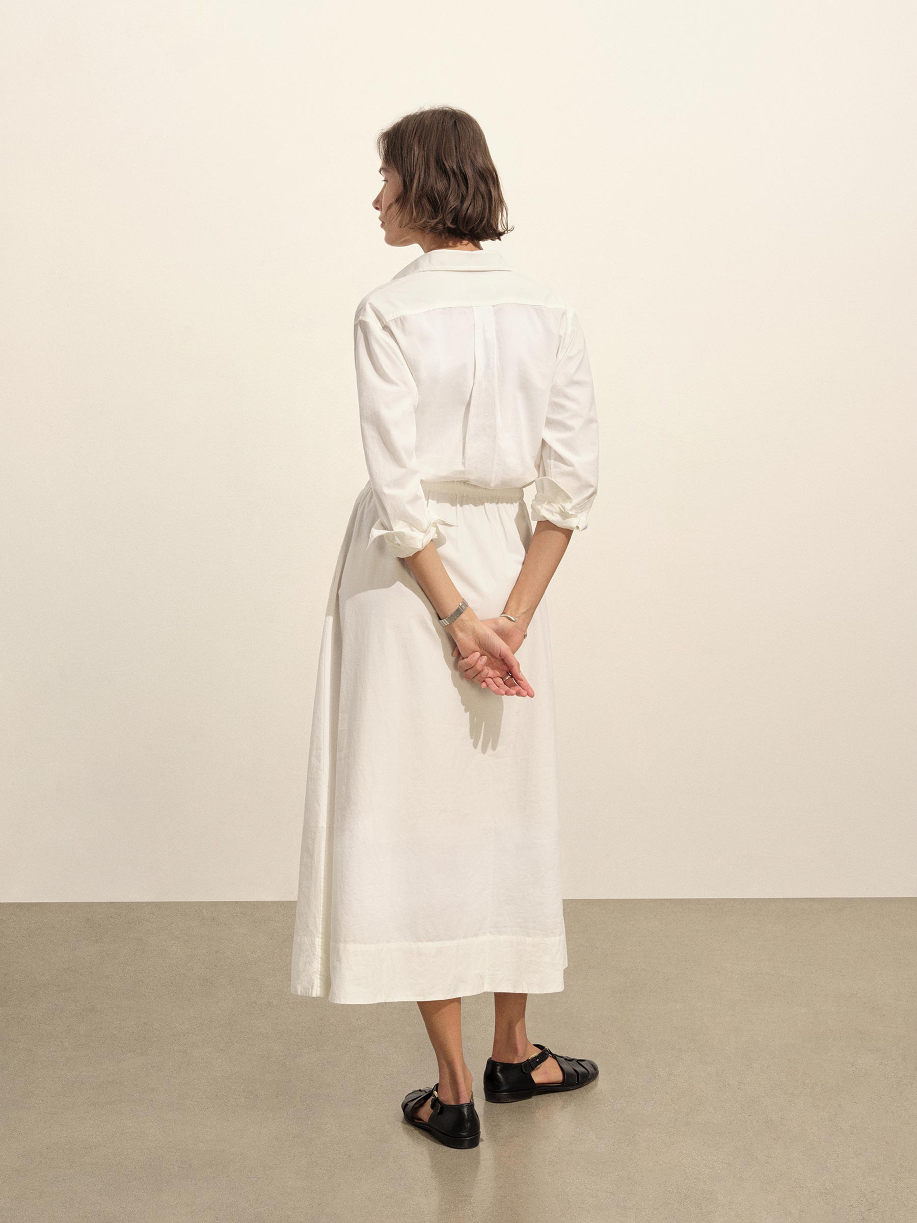 White Mainstay Cotton Shirt Dress - Image 5