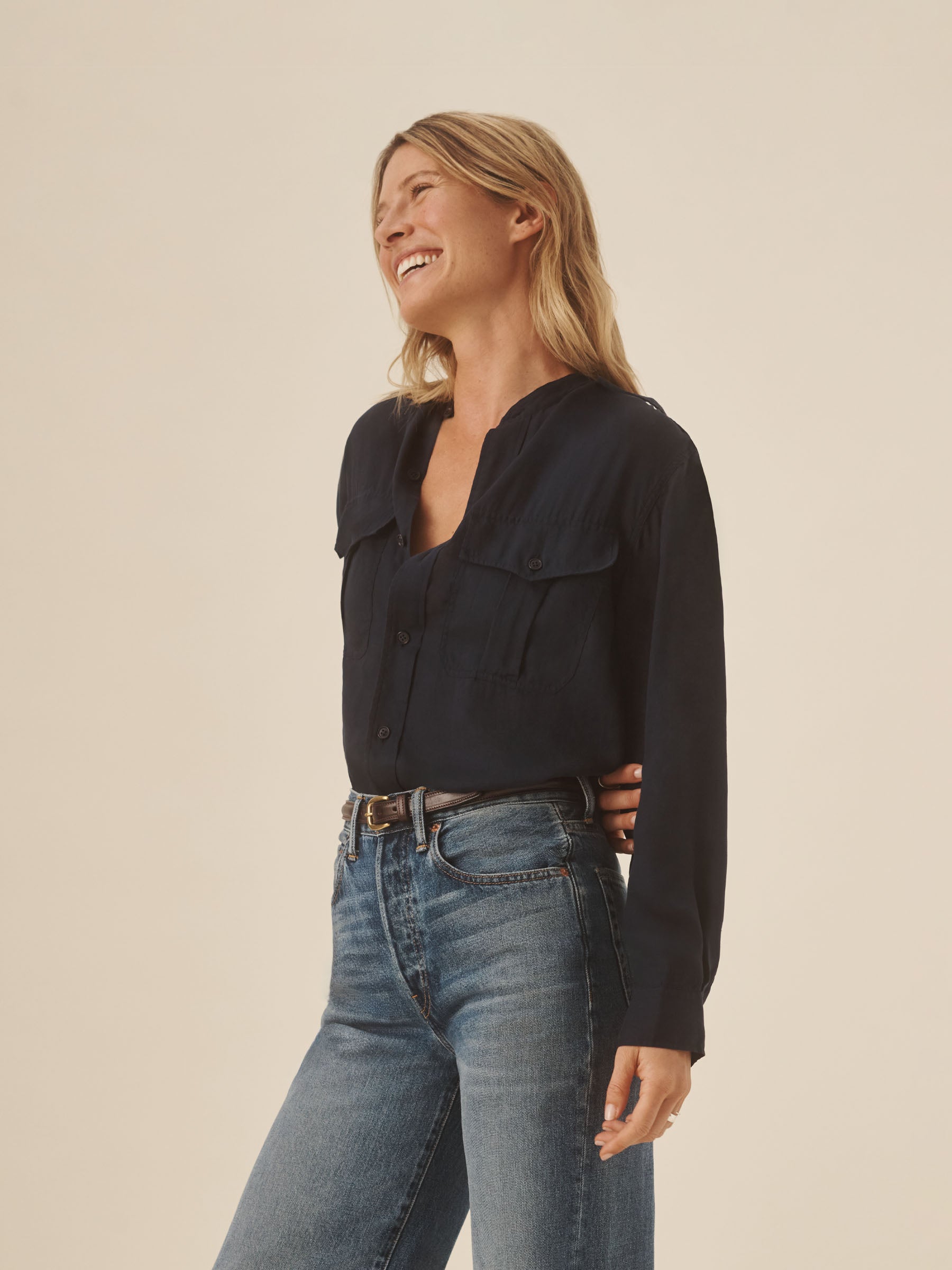 Dress Navy Officer Shirt - Image 3