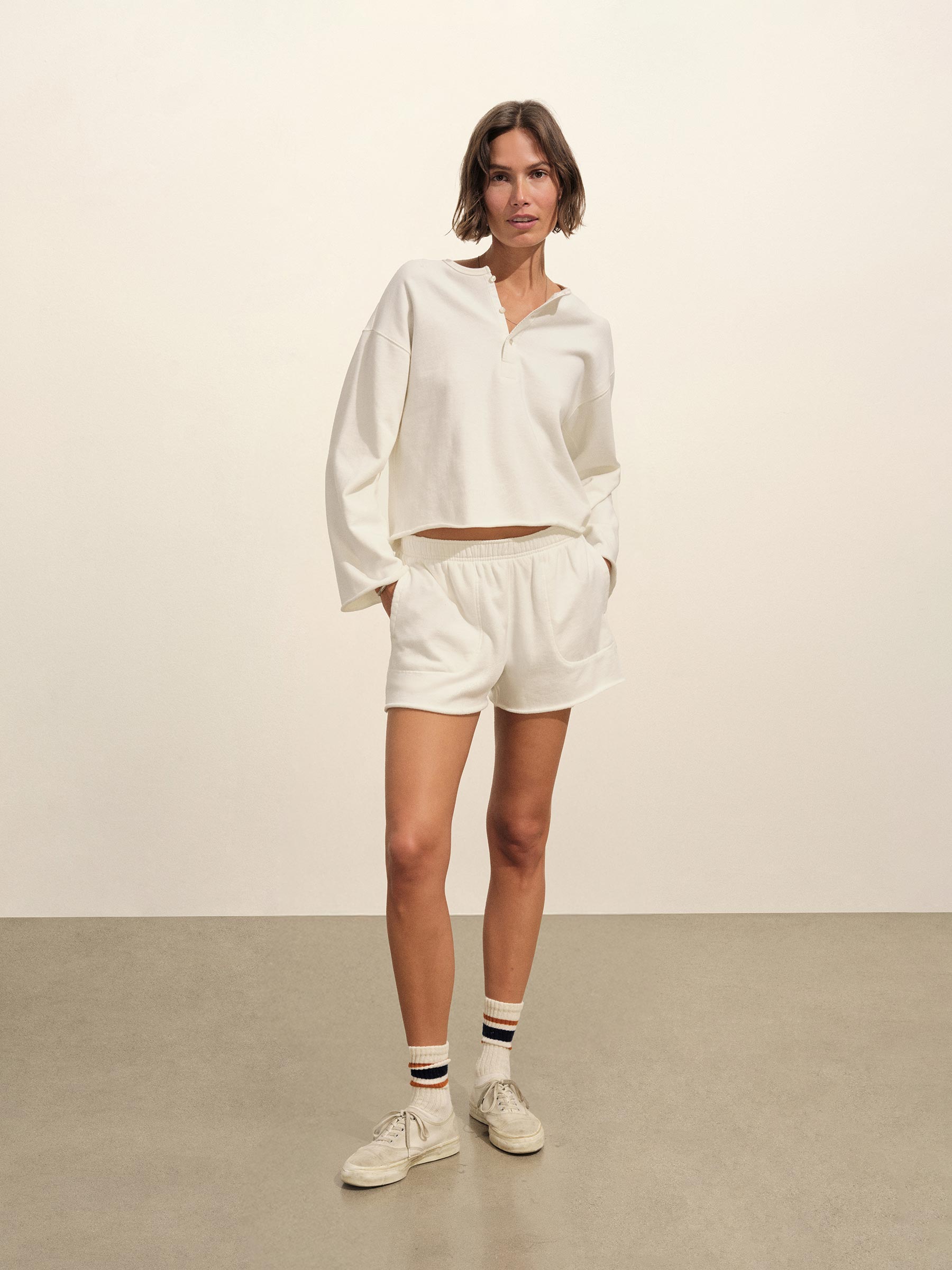 Natural Tropez Terry Cloth Cut-Off Short - Image 3
