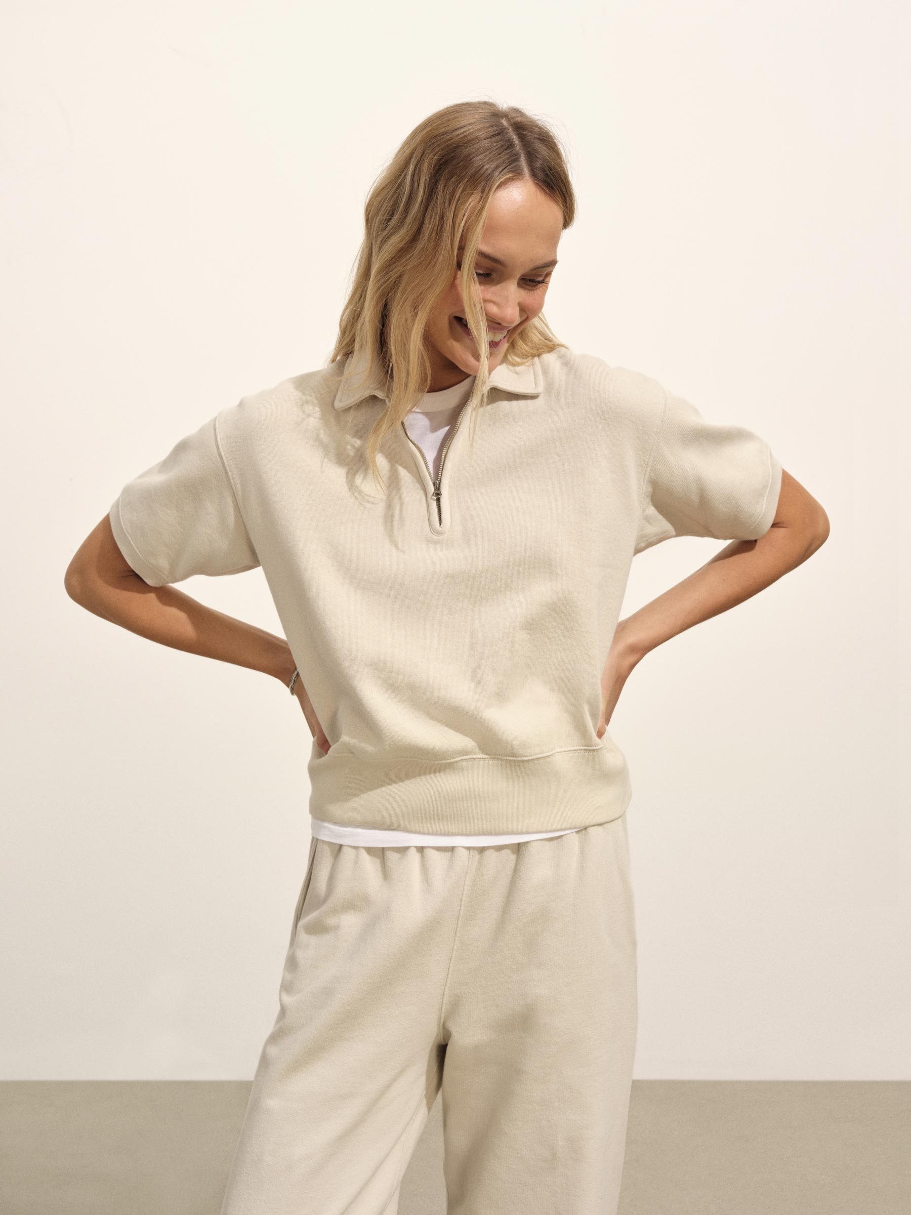 Morning Haze Vintage Interloop Short Sleeve Quarter Zip - Image 4