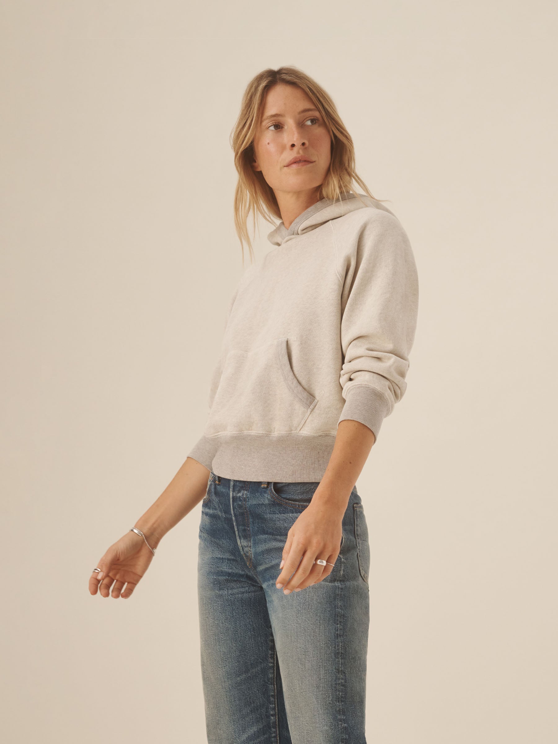 Heather Grey Vintage Interloop Shrunken Hoodie - Image 5