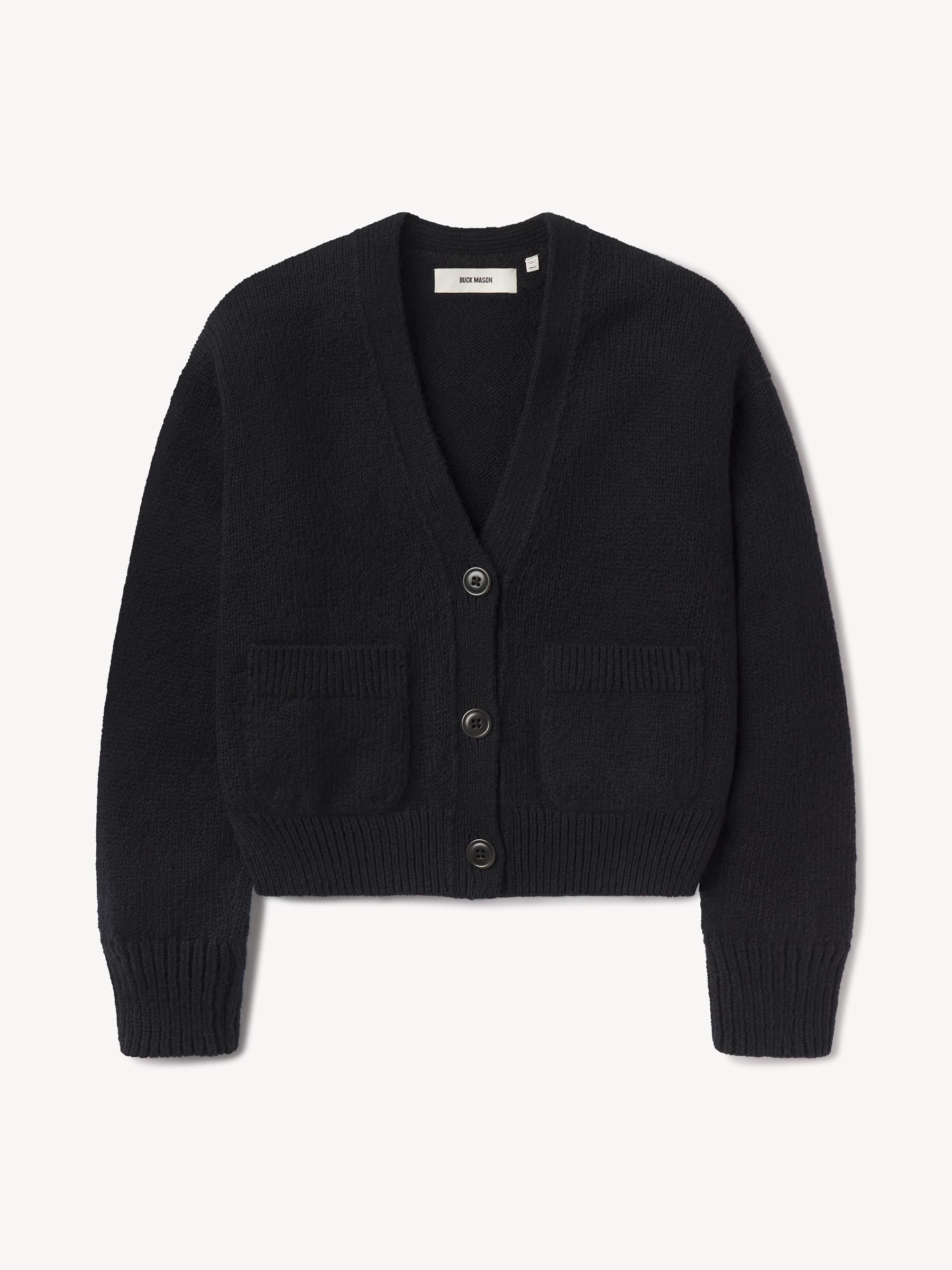Deep Night Soft Spun Cotton Boxy Cardigan