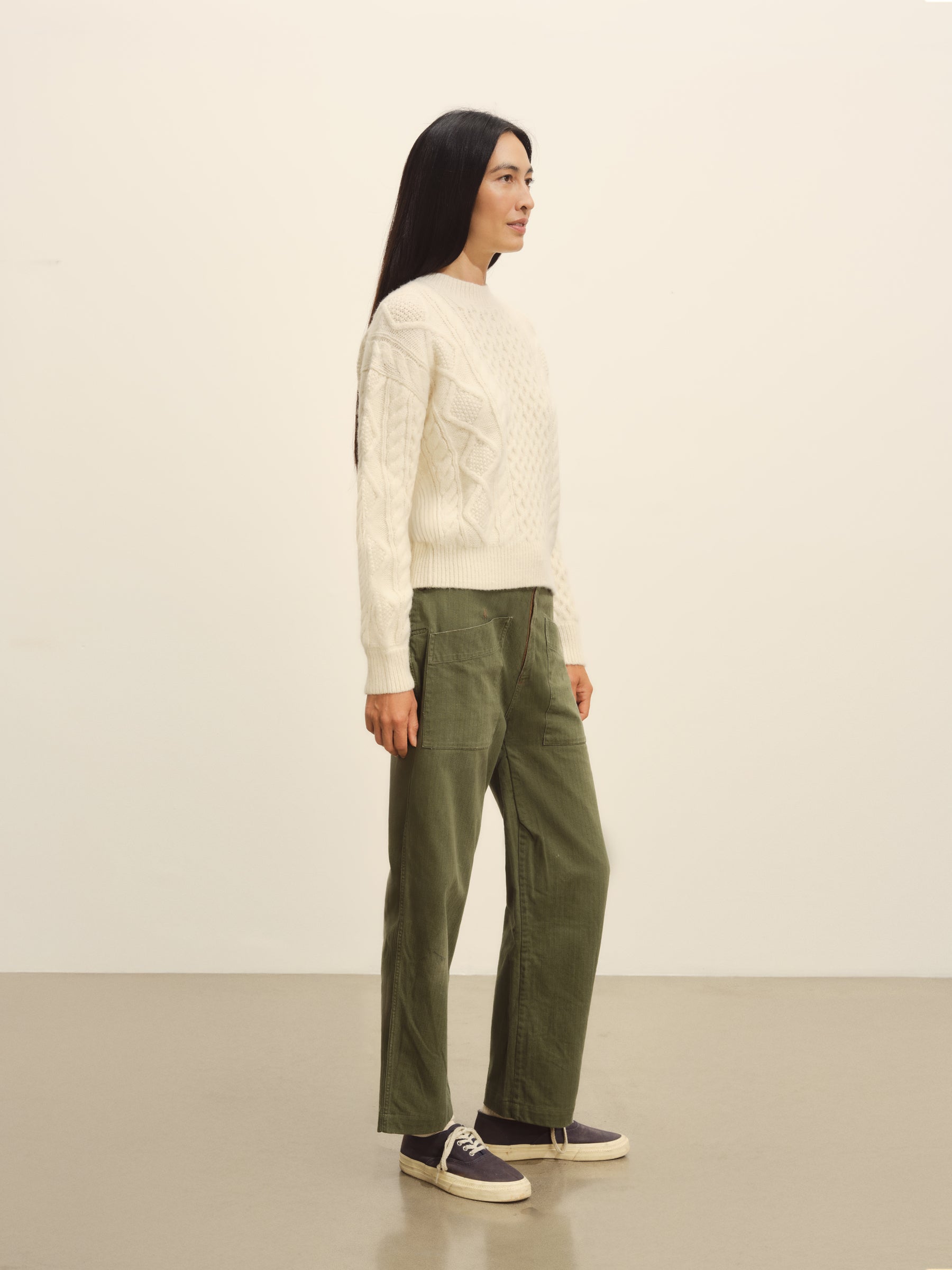 Natural Highland Alpaca Cable Crew - Image 5