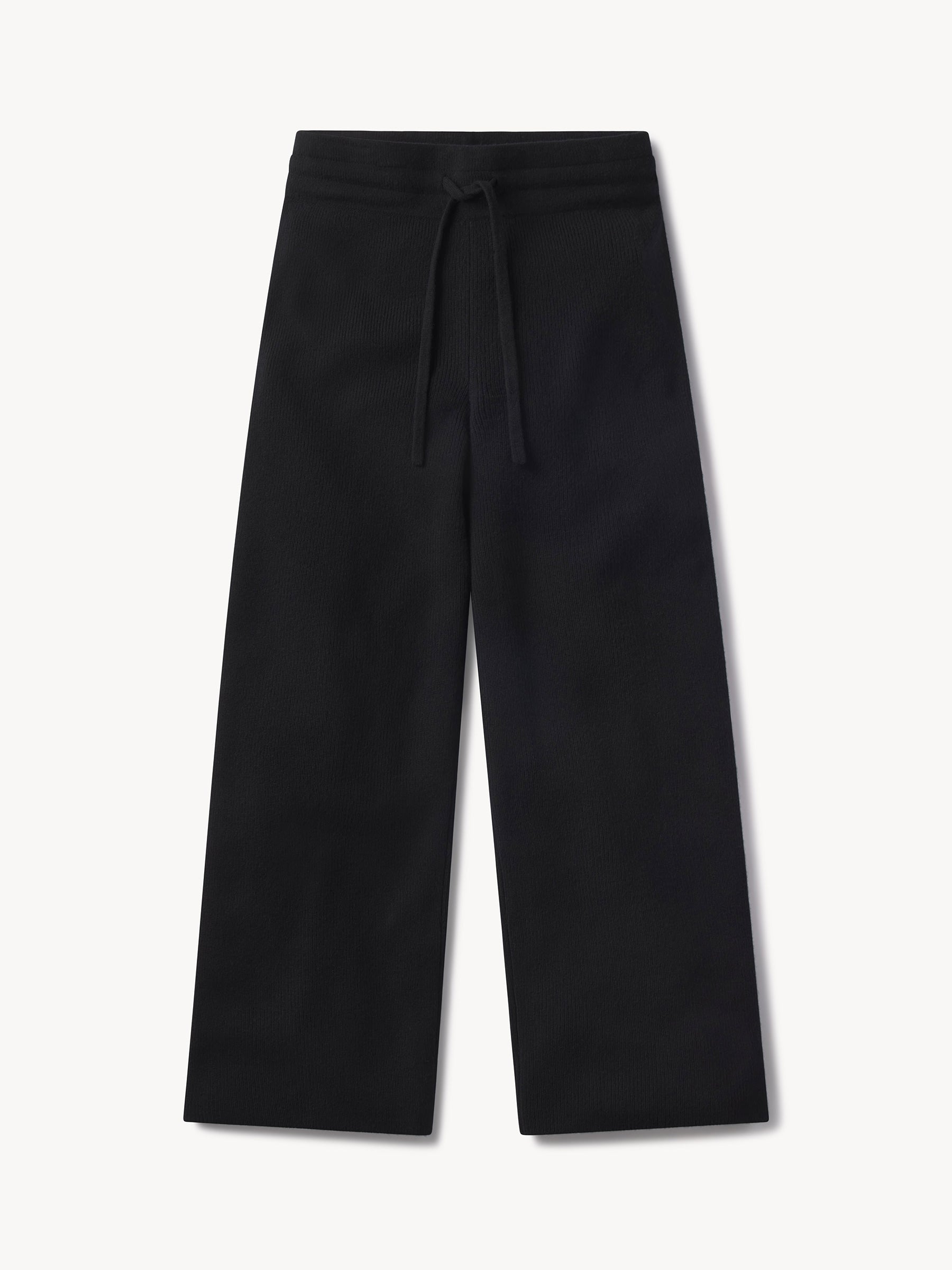 Black Lounge Wool Wide Leg Pant