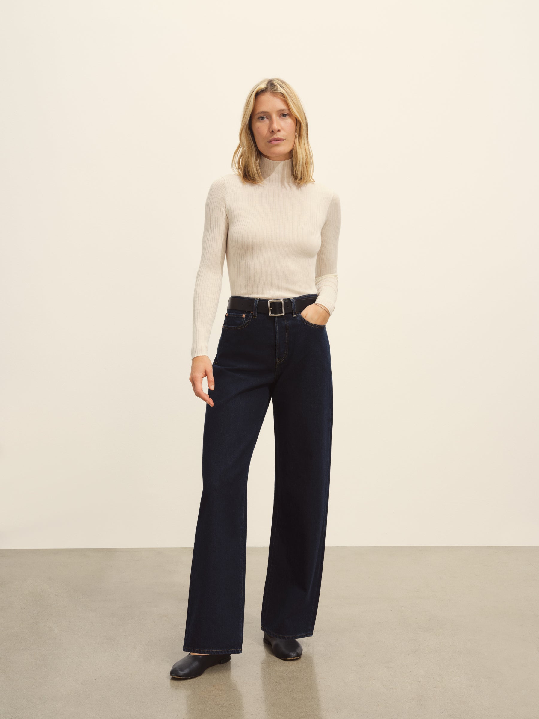 Natural Featherweight Silk Cashmere Turtleneck - Image 3