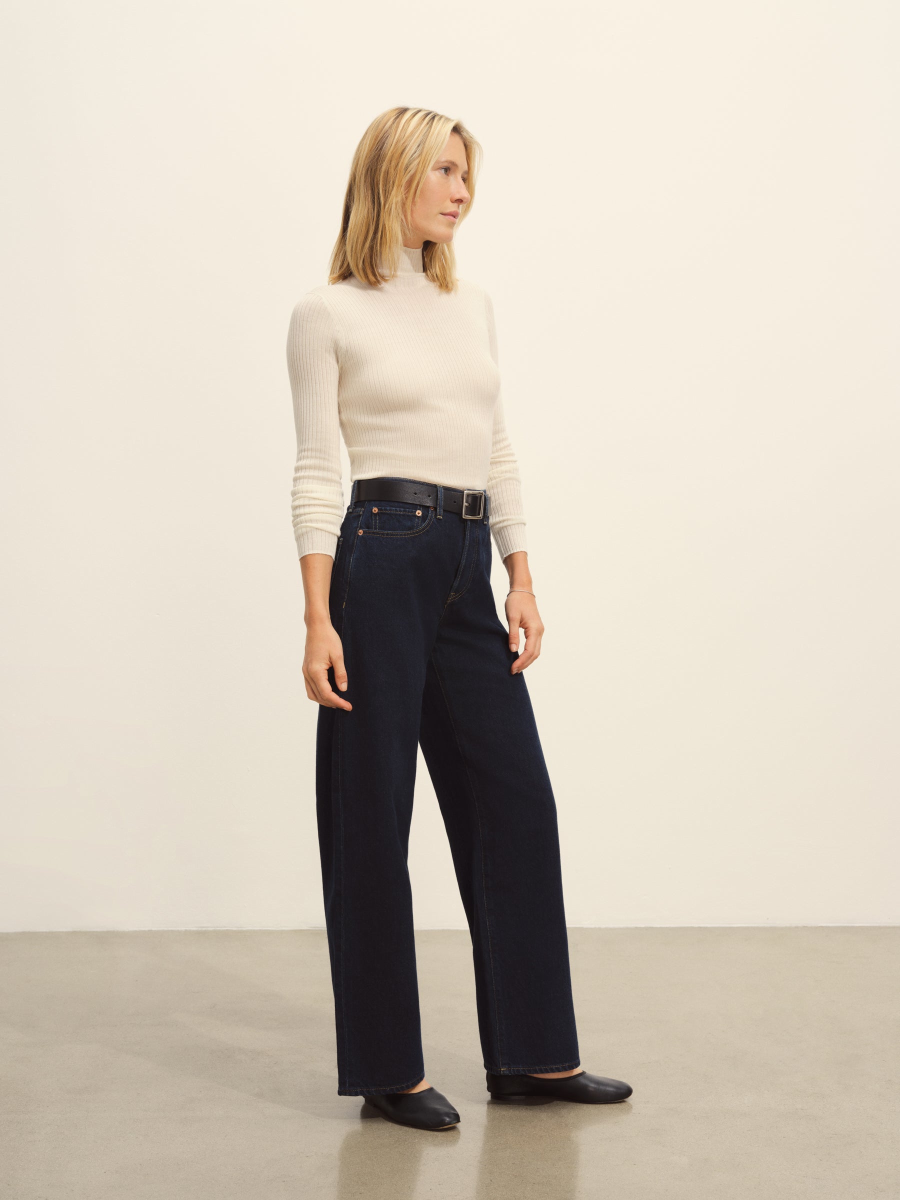 Natural Featherweight Silk Cashmere Turtleneck - Image 5