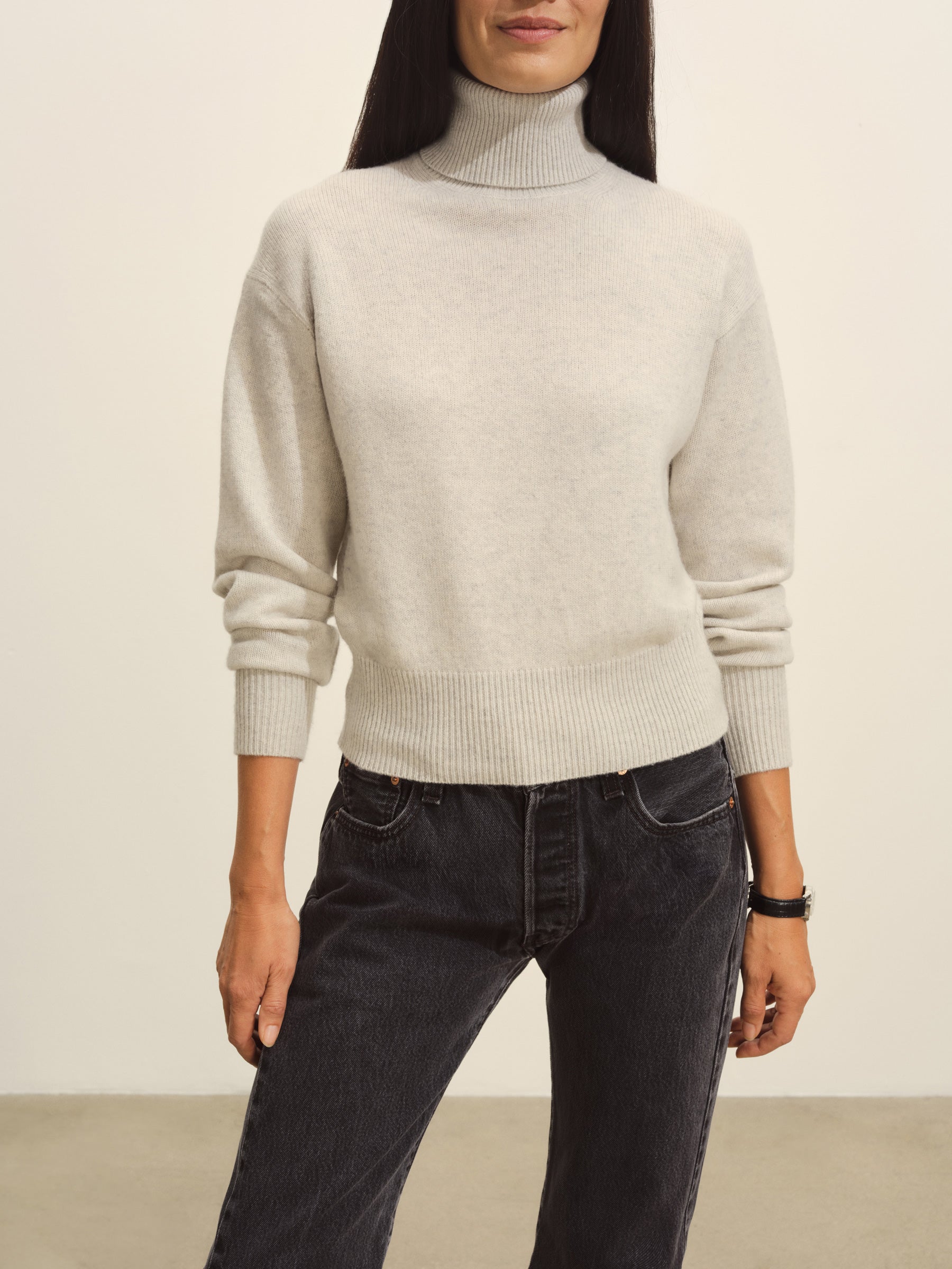 Steel Heather Idyllwild Cashmere Turtleneck - Image 3