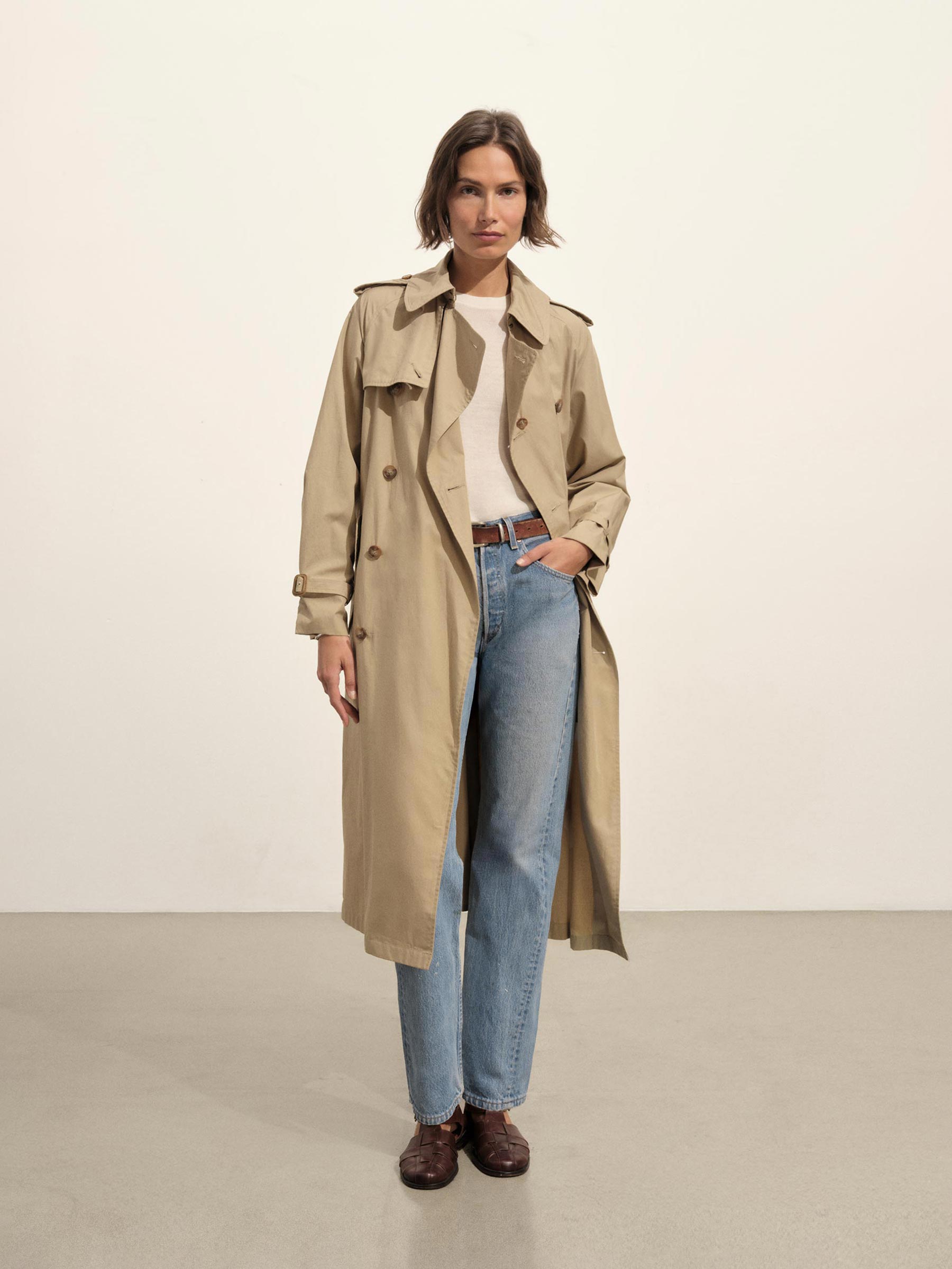 Alternative view of Rockaway Khaki Parachute Poplin Trench