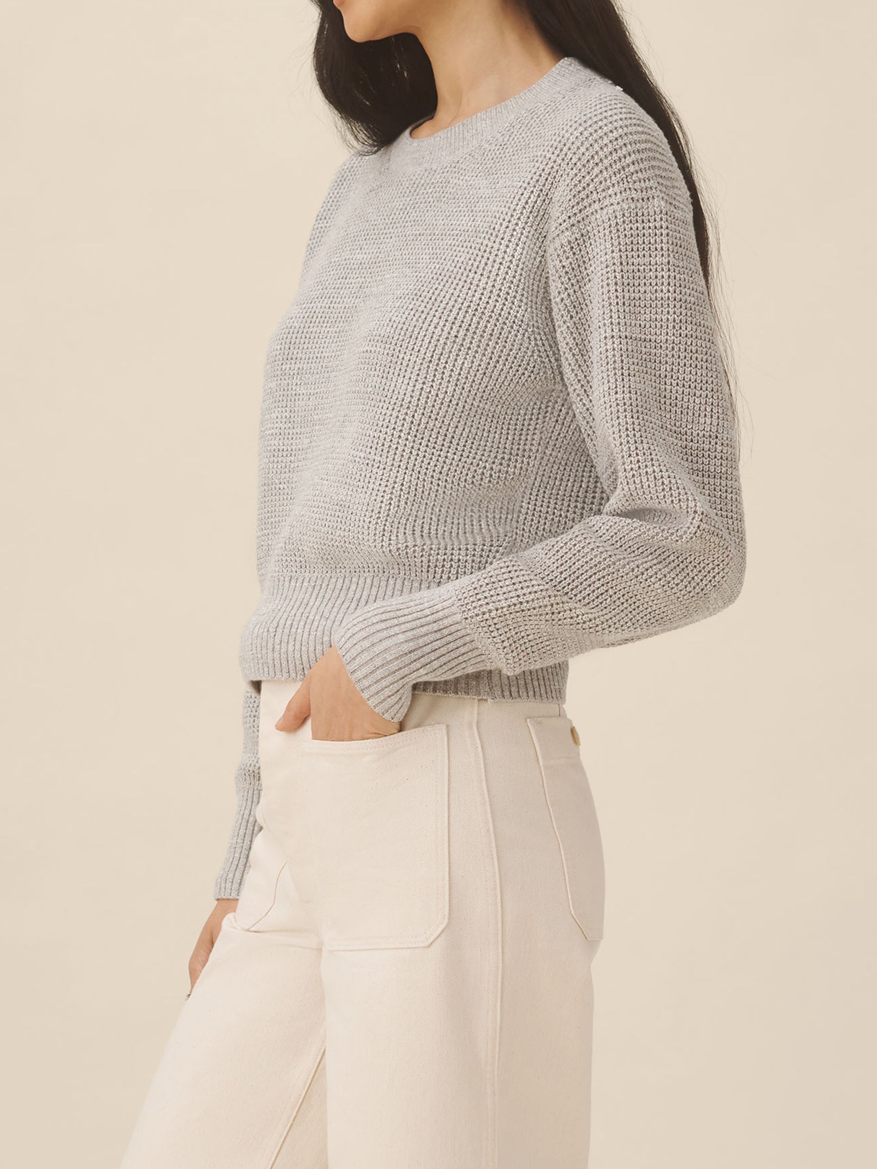 Heather Grey Seafarer Shrunken Crew - Image 4