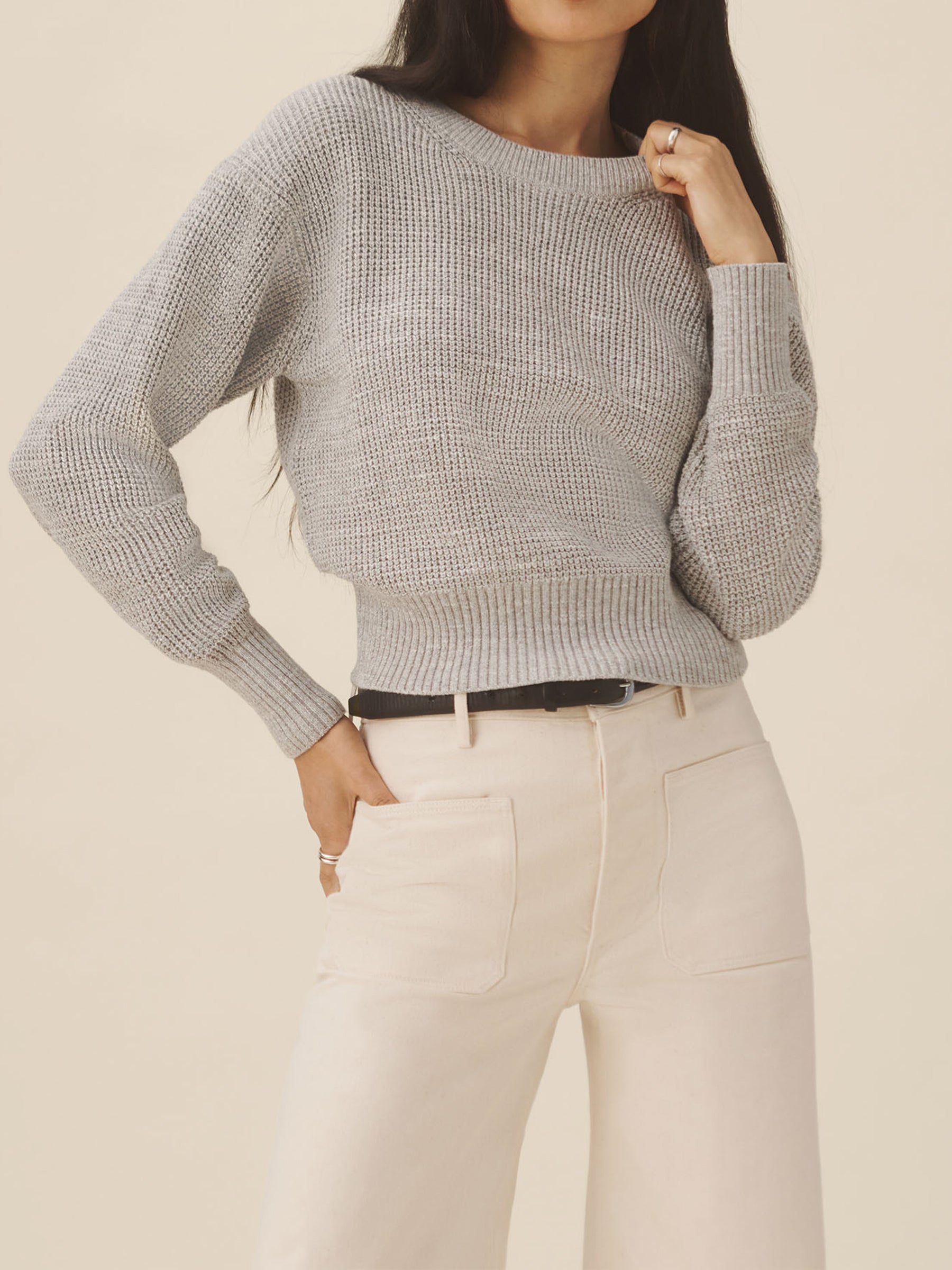 Heather Grey Seafarer Shrunken Crew - Image 3