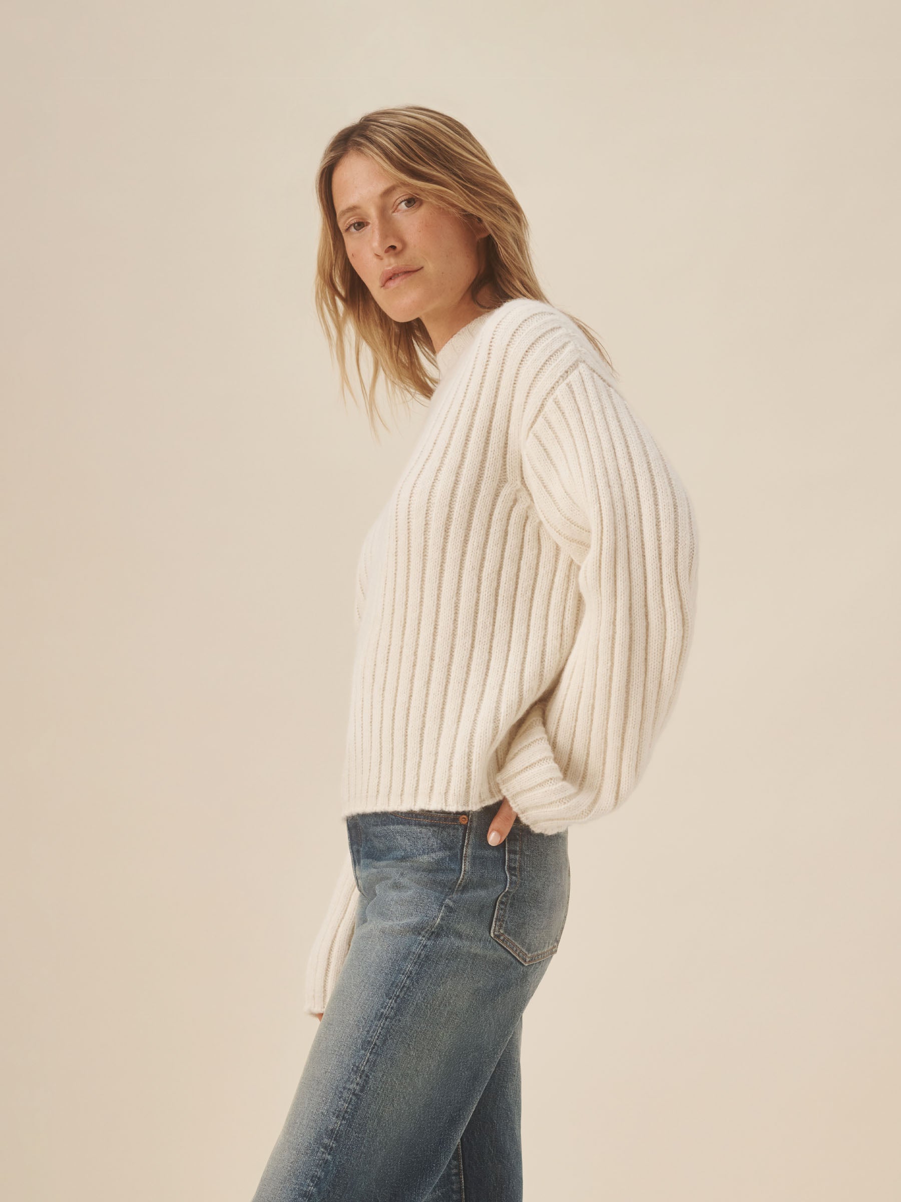 Natural Highland Alpaca Bolded Rib Turtleneck - Image 5