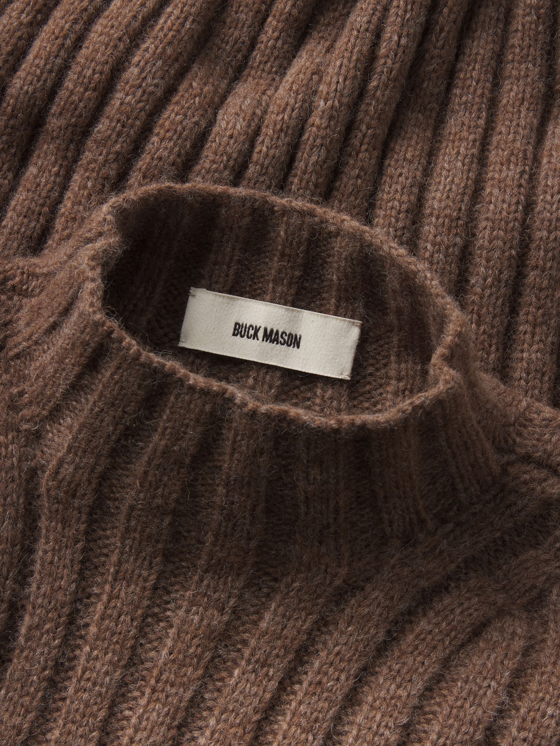 Marled Chestnut Highland Alpaca Bolded Rib Turtleneck - Image 7