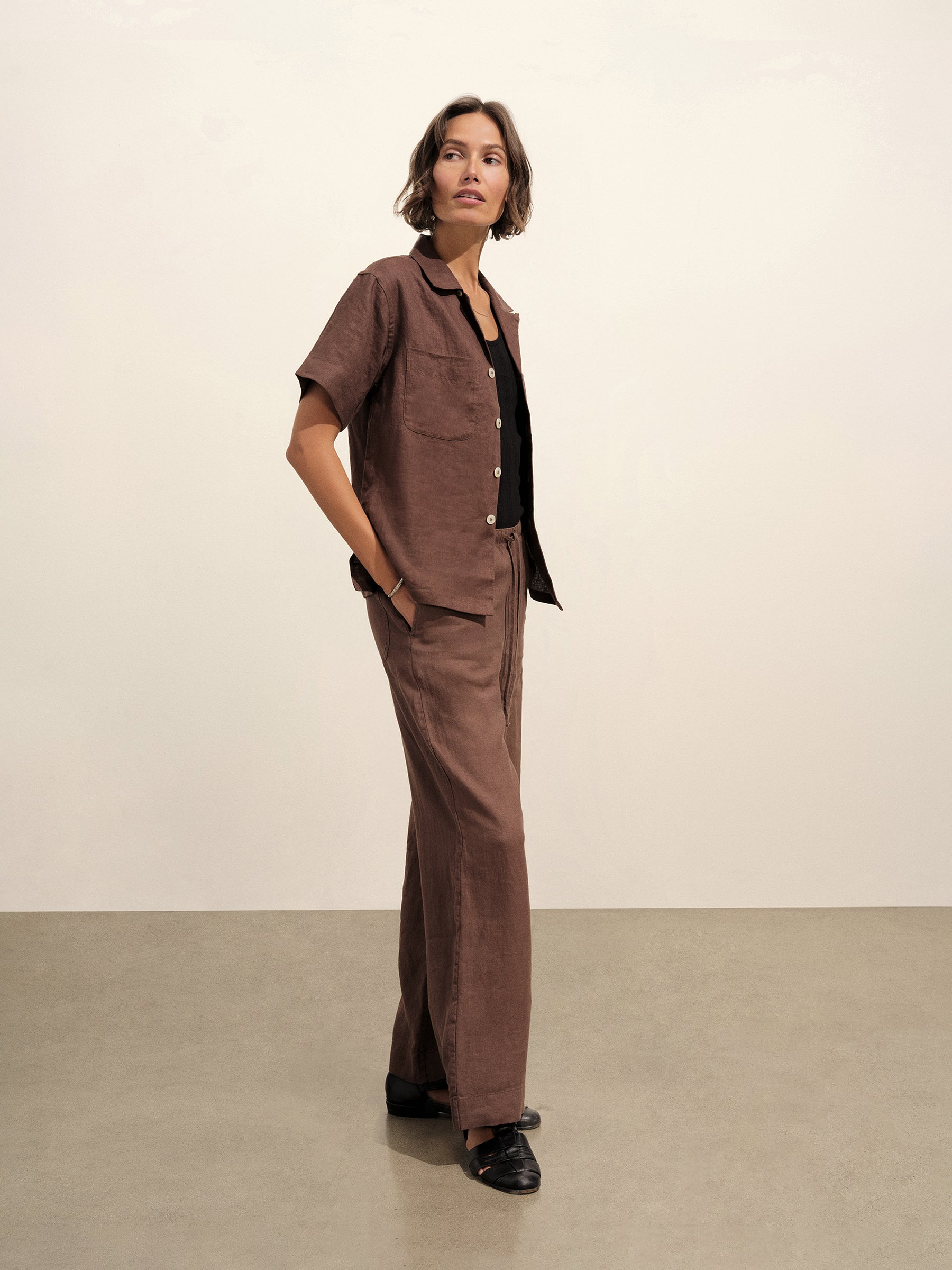Bonfire Crosshatch Linen Easy Pant - Image 3