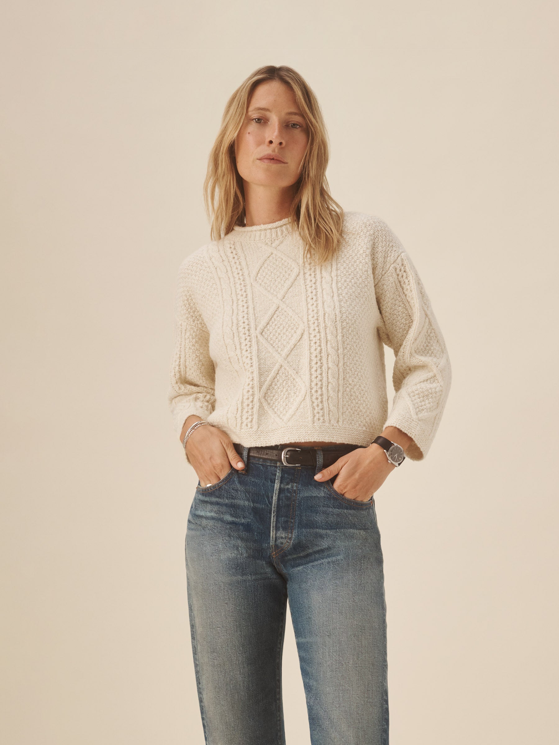 Natural Homestead Cable Knit Sweater - Image 3