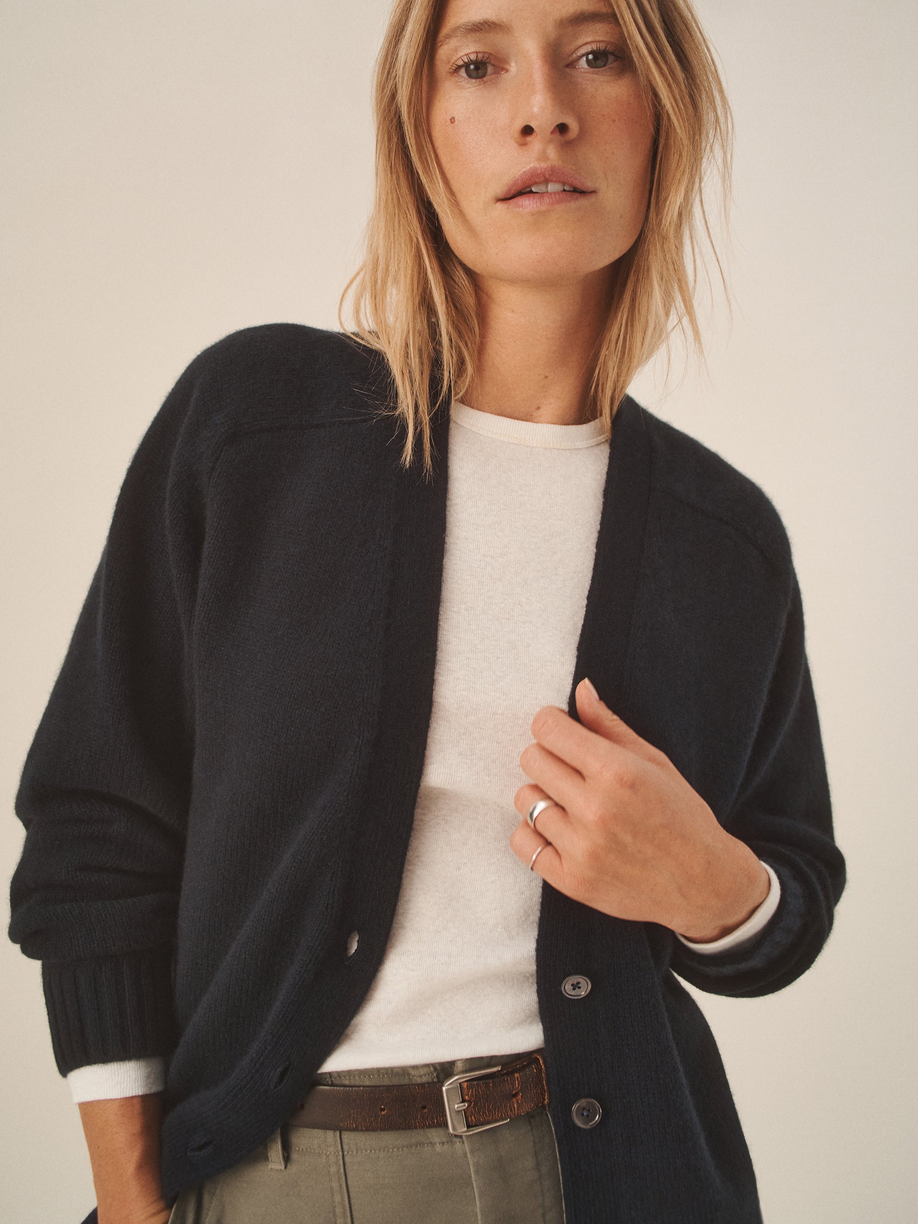 Midnight California Cashmere Slouchy Cardigan - Image 3
