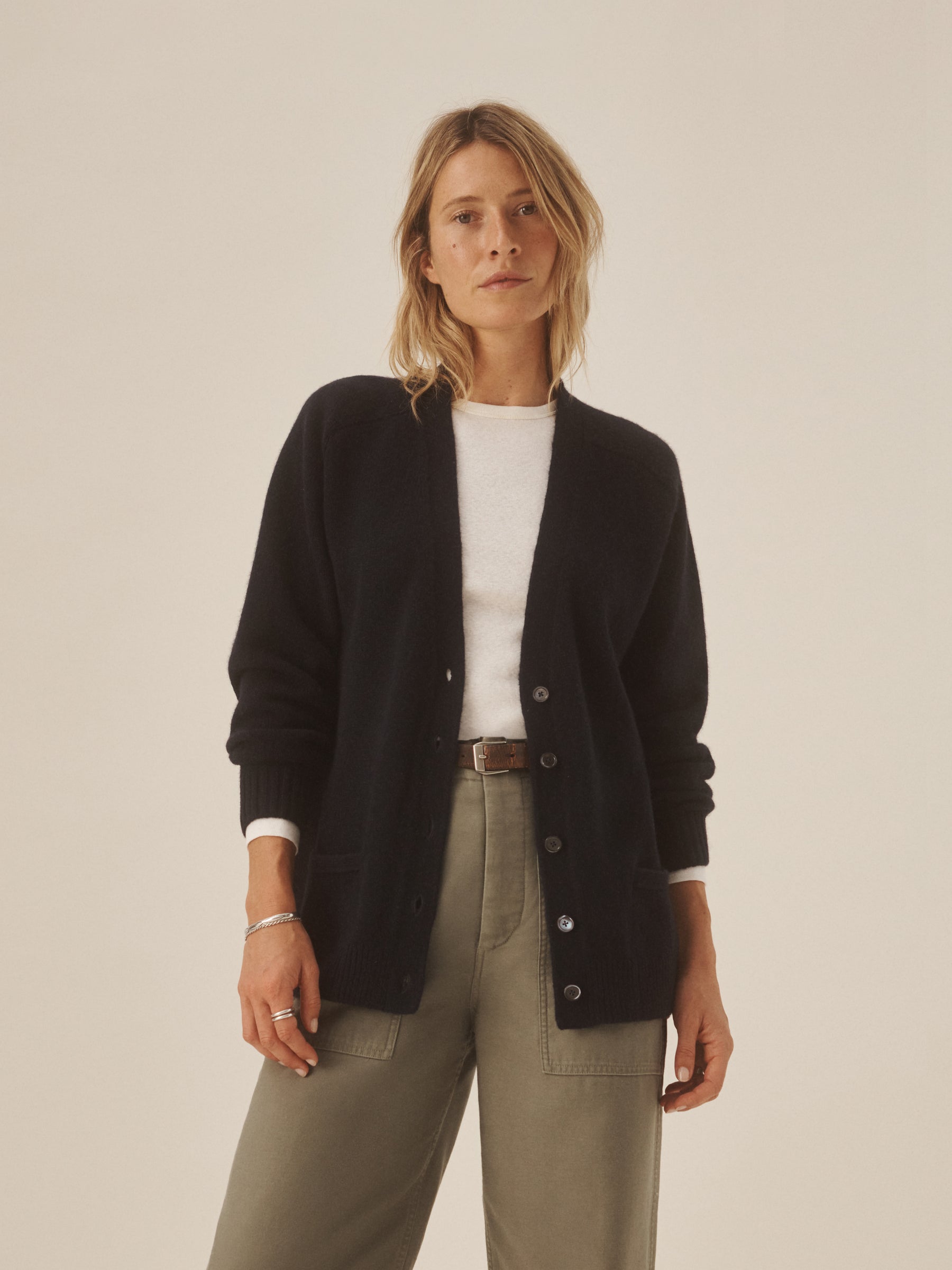 Midnight California Cashmere Slouchy Cardigan - Image 4