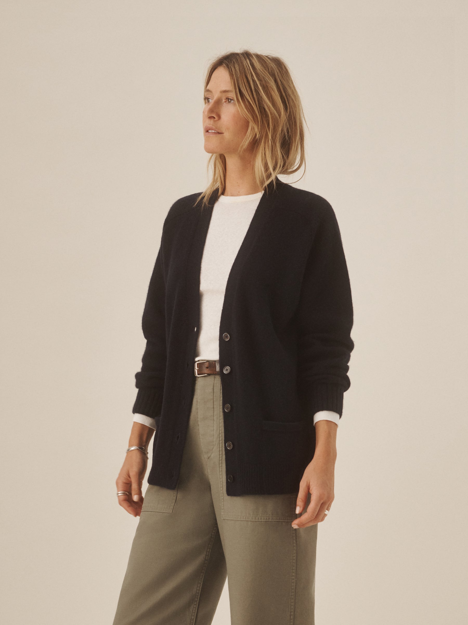 Midnight California Cashmere Slouchy Cardigan - Image 7