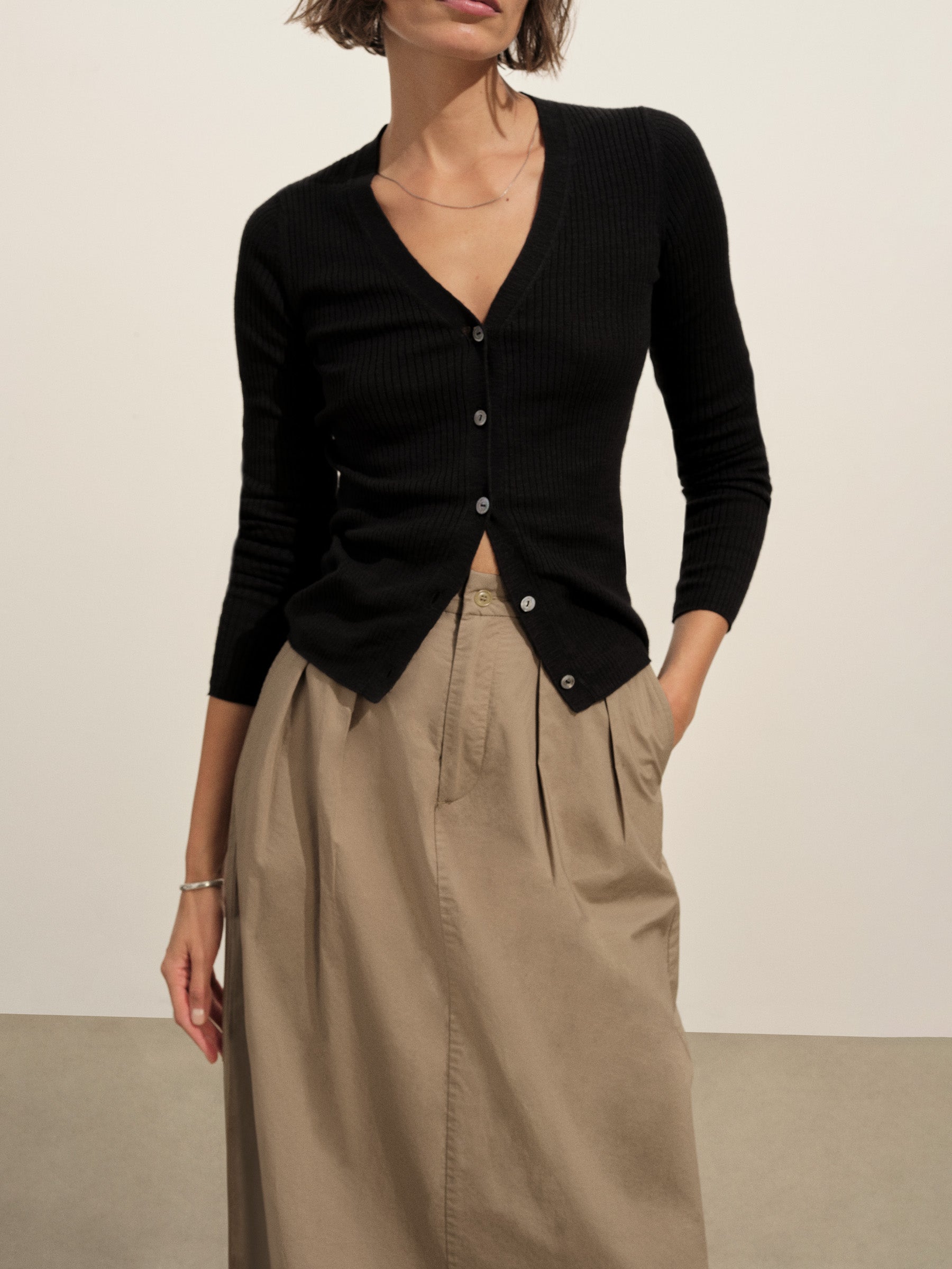 Mushroom Paperweight Poplin Pleated Skirt - Image 4
